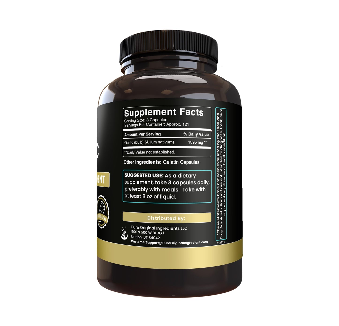 Pure Original Ingredients Garlic Extract Capsules 365