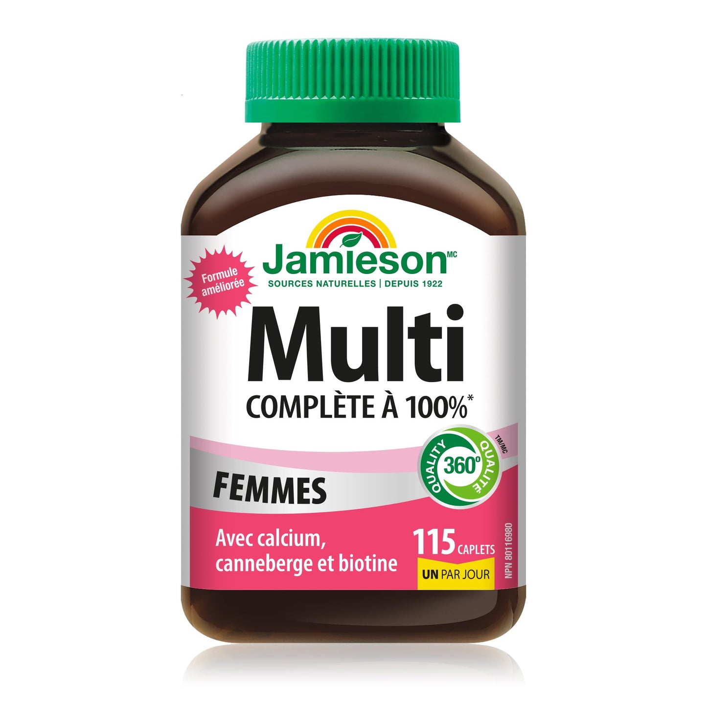 Jamieson Laboratories 100% Complete Multivitamin for Women Caplets 115 Count