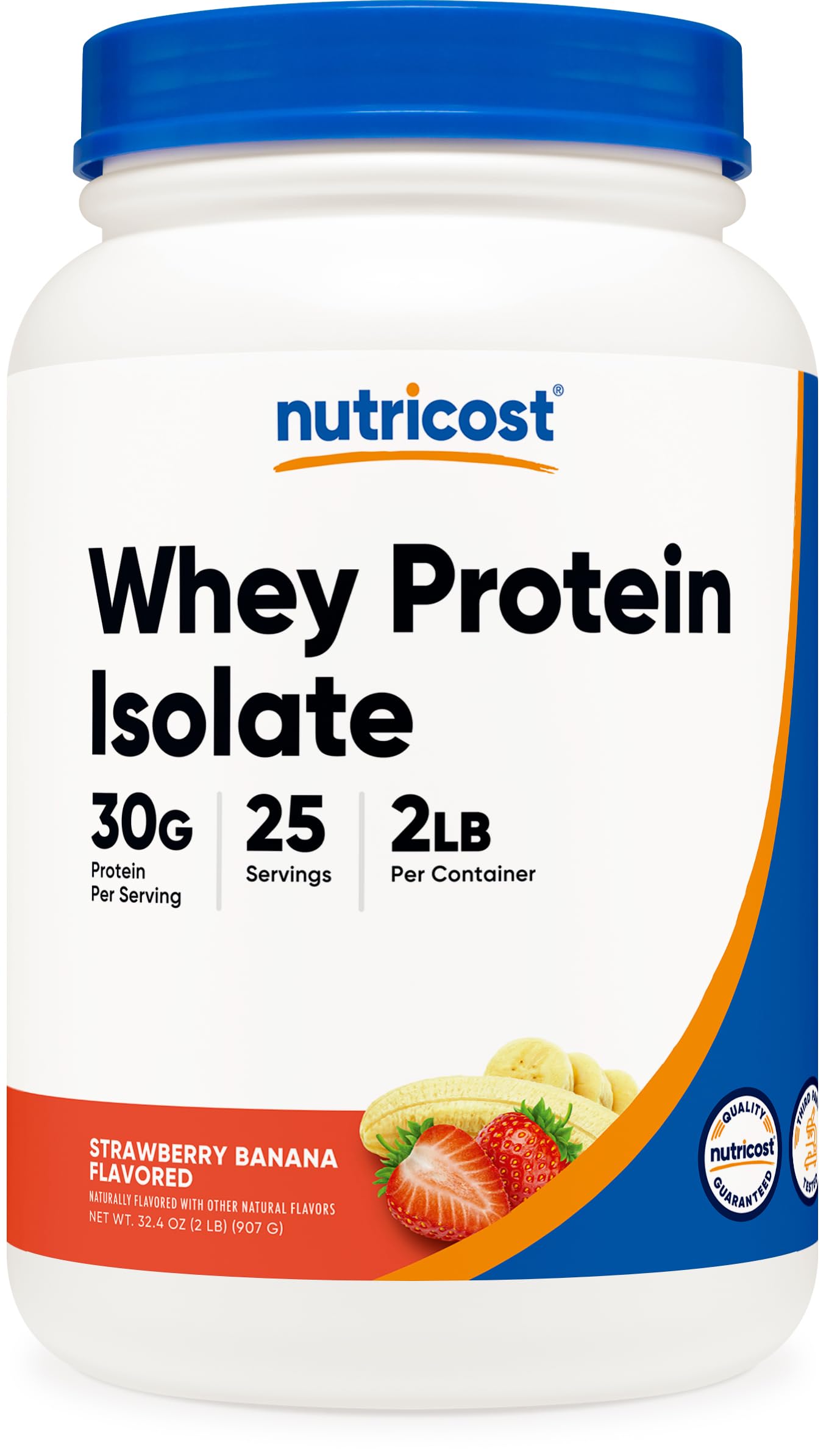 Nutricost Whey Protein Isolate Powder Strawberry Banana Flavor, 2 Pound