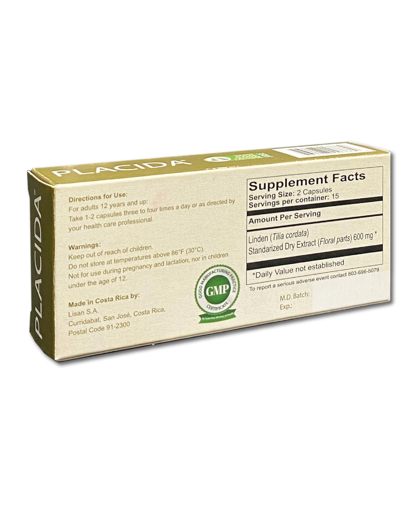 Lisanatura Placida Herbal Supplement 30 Capsules