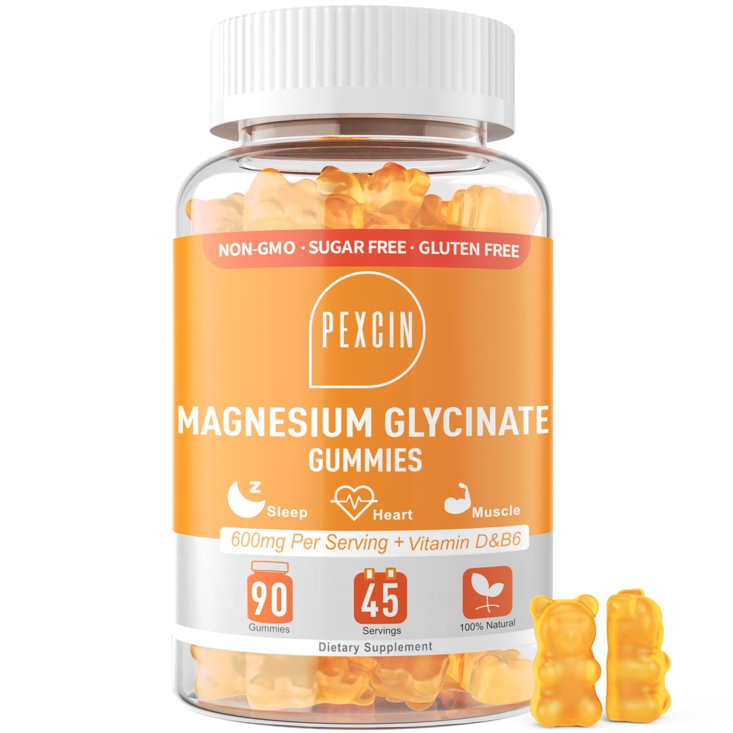 PEXCIN Magnesium Glycinate Gummies, 90 Count
