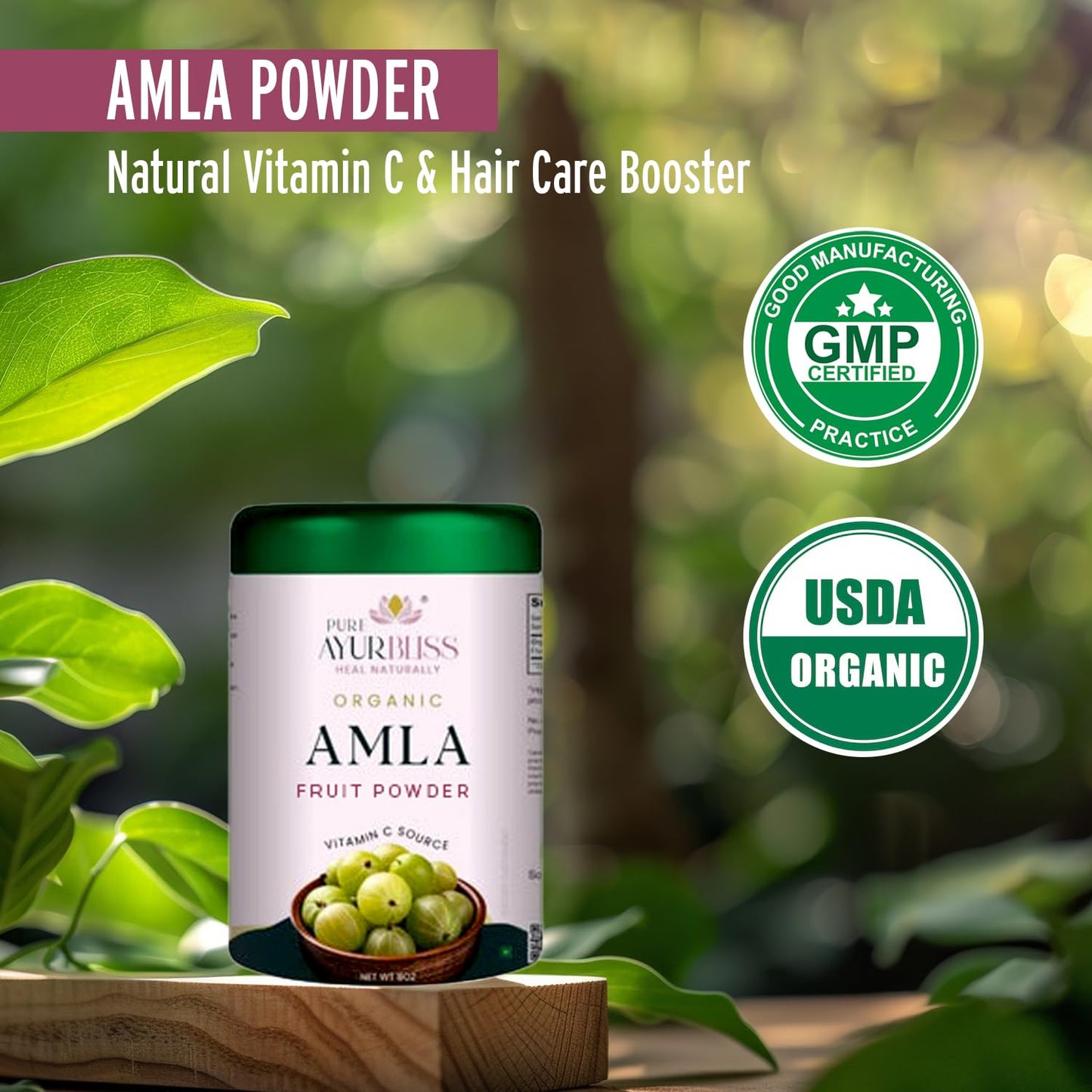 PureAyurbliss 100% Organic Amla Powder (Powder) 8 oz