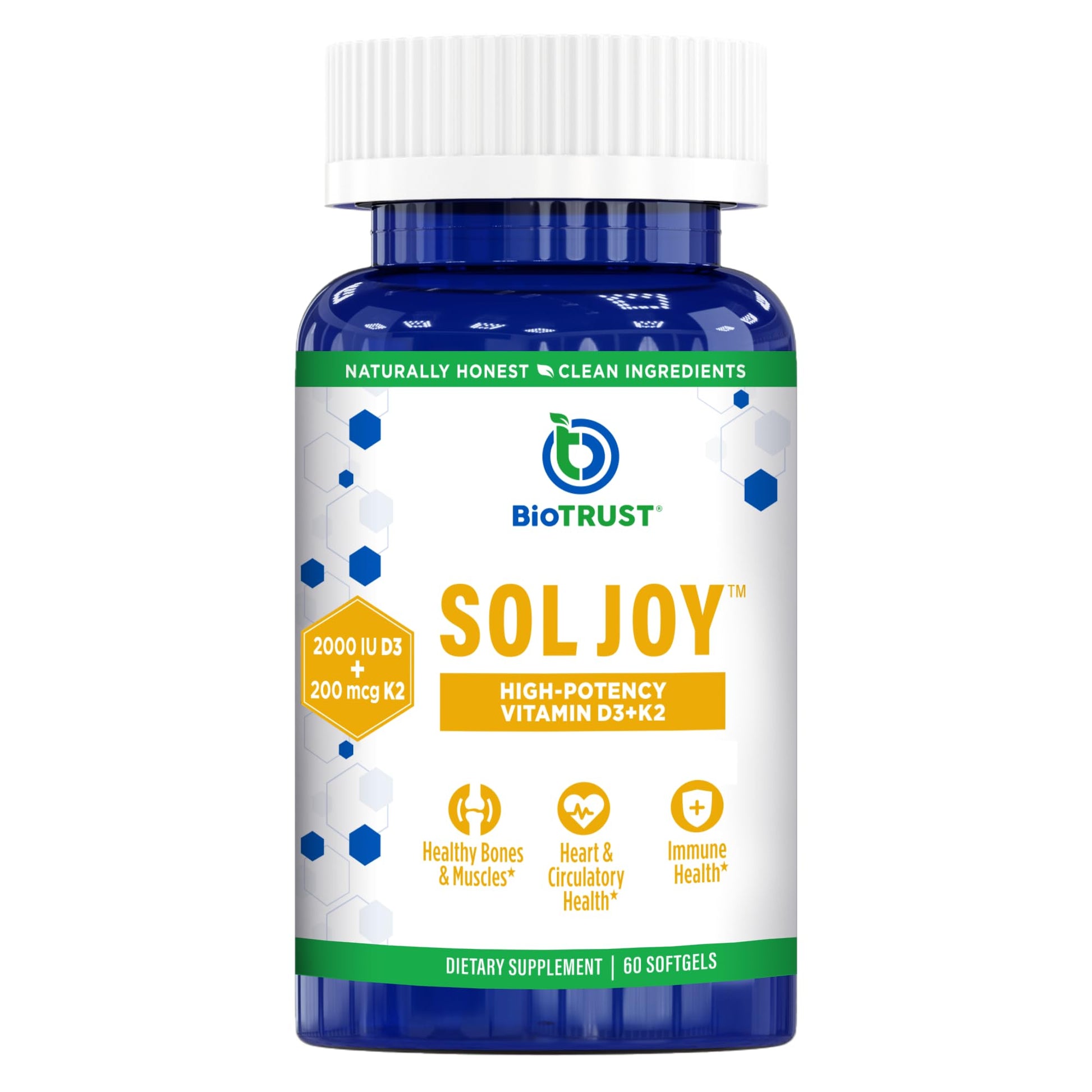 BioTrust Vitamin D3 K2 Softgels 2000 IU, 60 Count