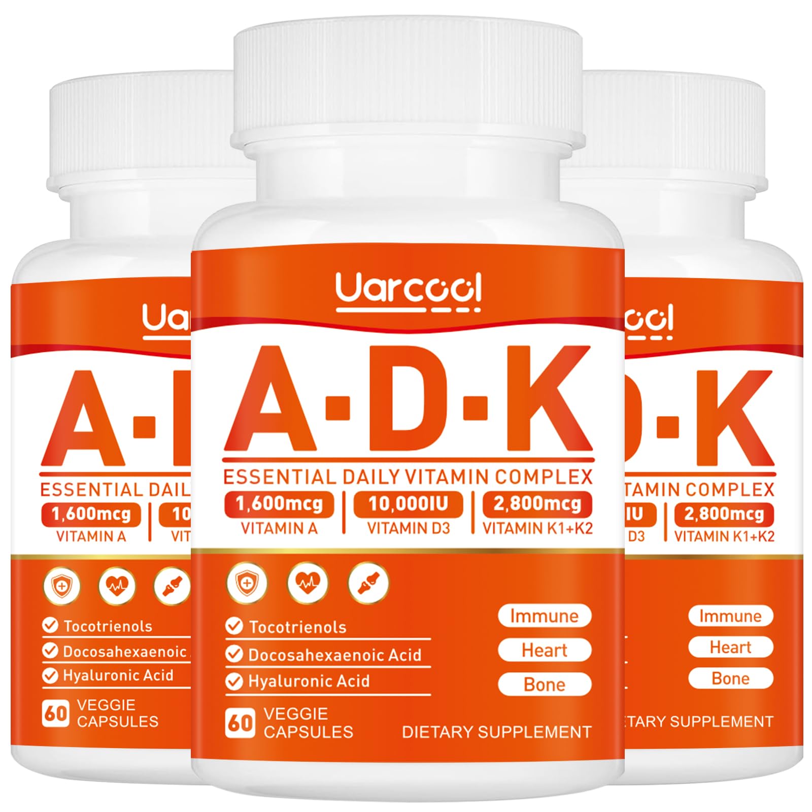 Uarcool ADK Vitamin Supplement Capsules 60 Count