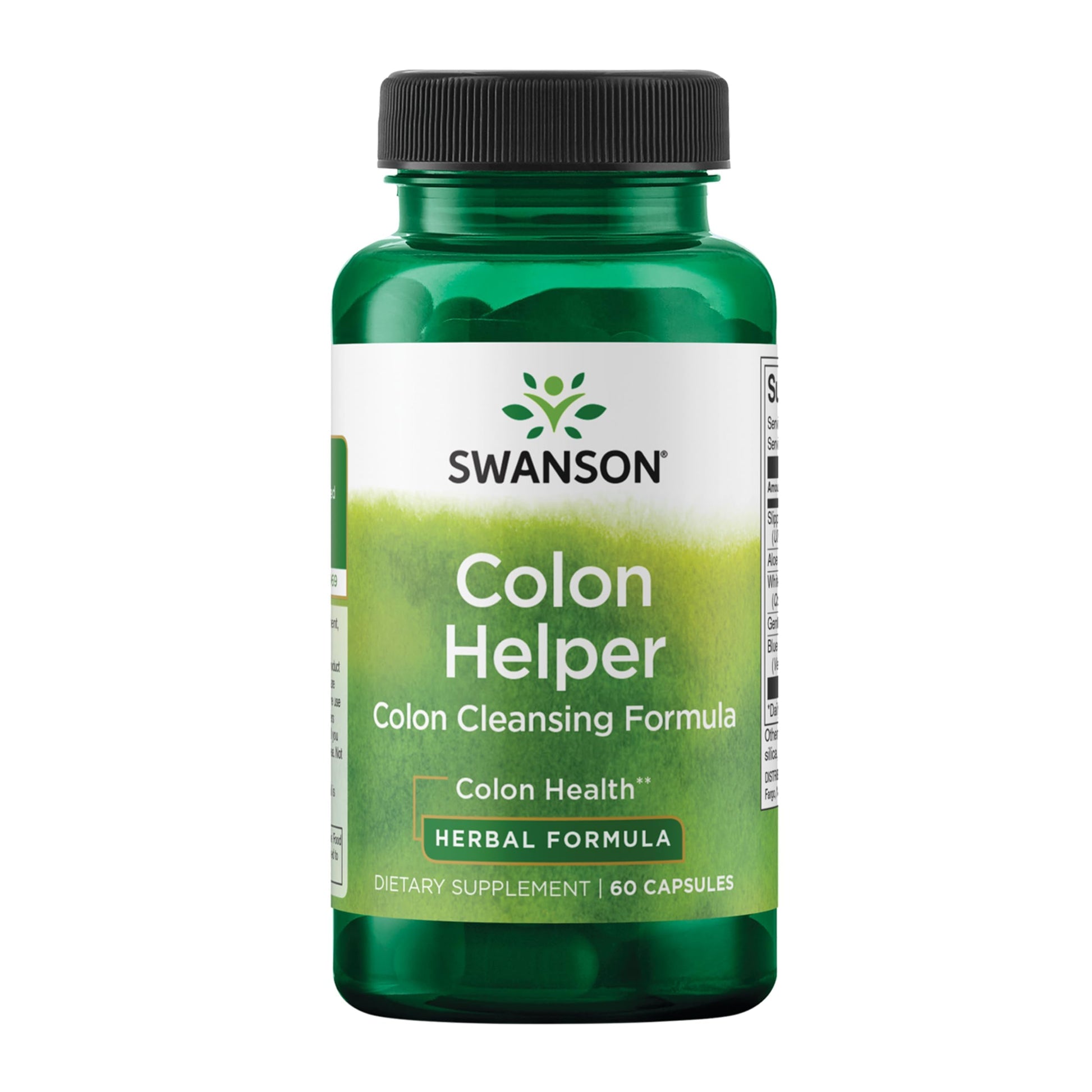 Swanson Colon Helper Herbal Digestive Supplement for Adults Seeking Healthy Eliminations with Goldenseal, Slippery Elm & Aloe, 60 Capsules