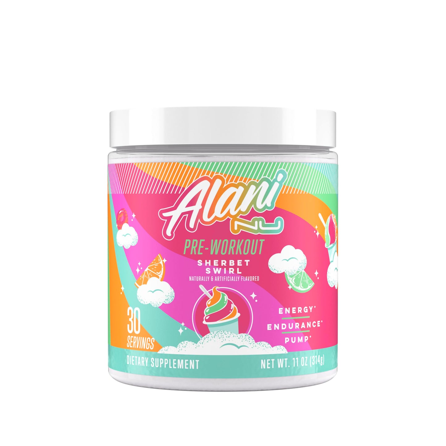 Alani Nu Pre Workout Powder Sherbet Swirl 10.2 Ounce