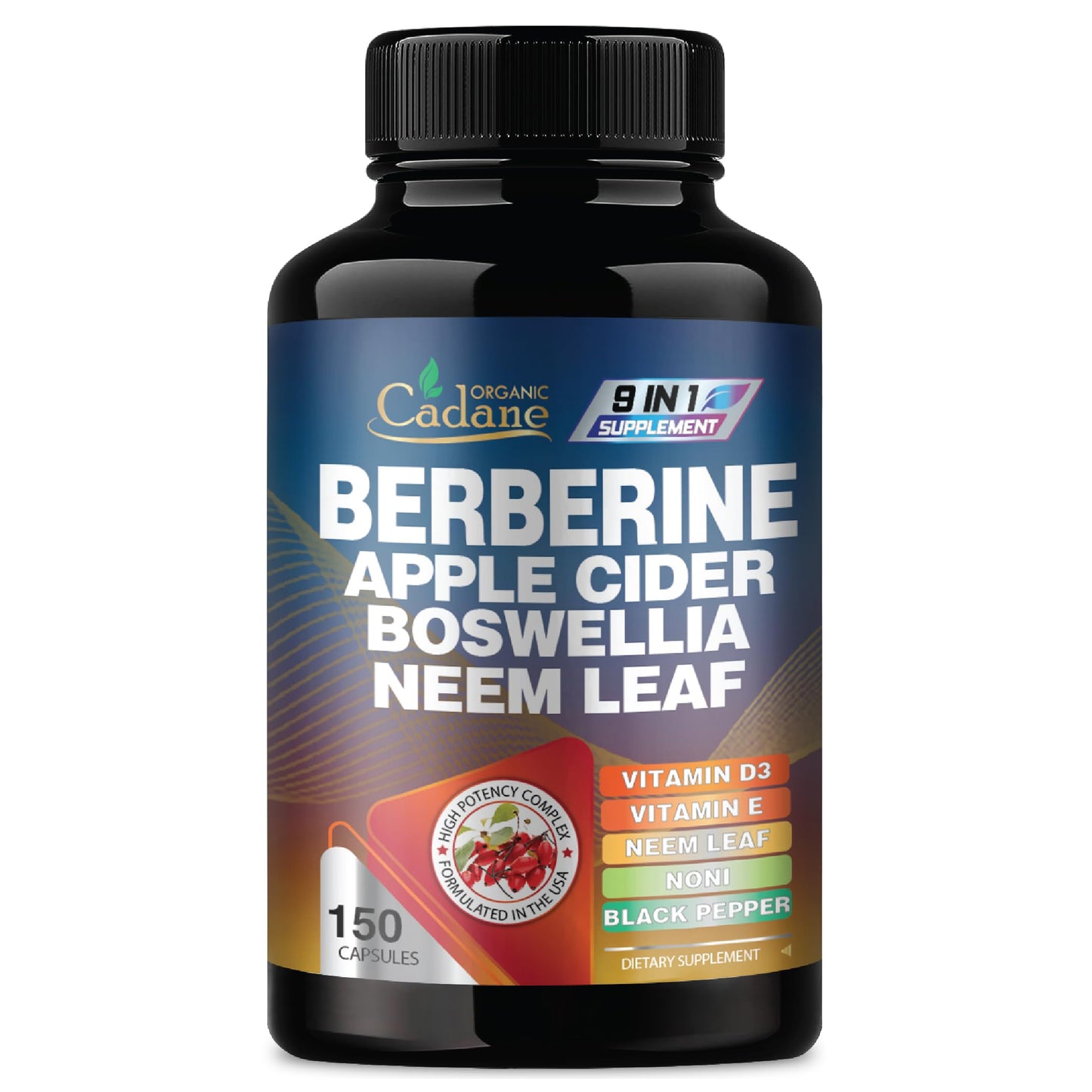 Organic Cadane Berberine Supplement Capsule 150 Capsules