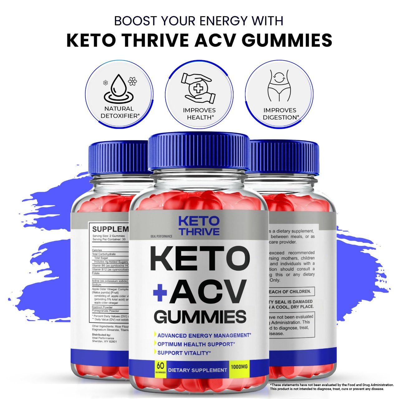 IDEAL PERFORMANCE Keto Thrive ACV Gummies 60 Count