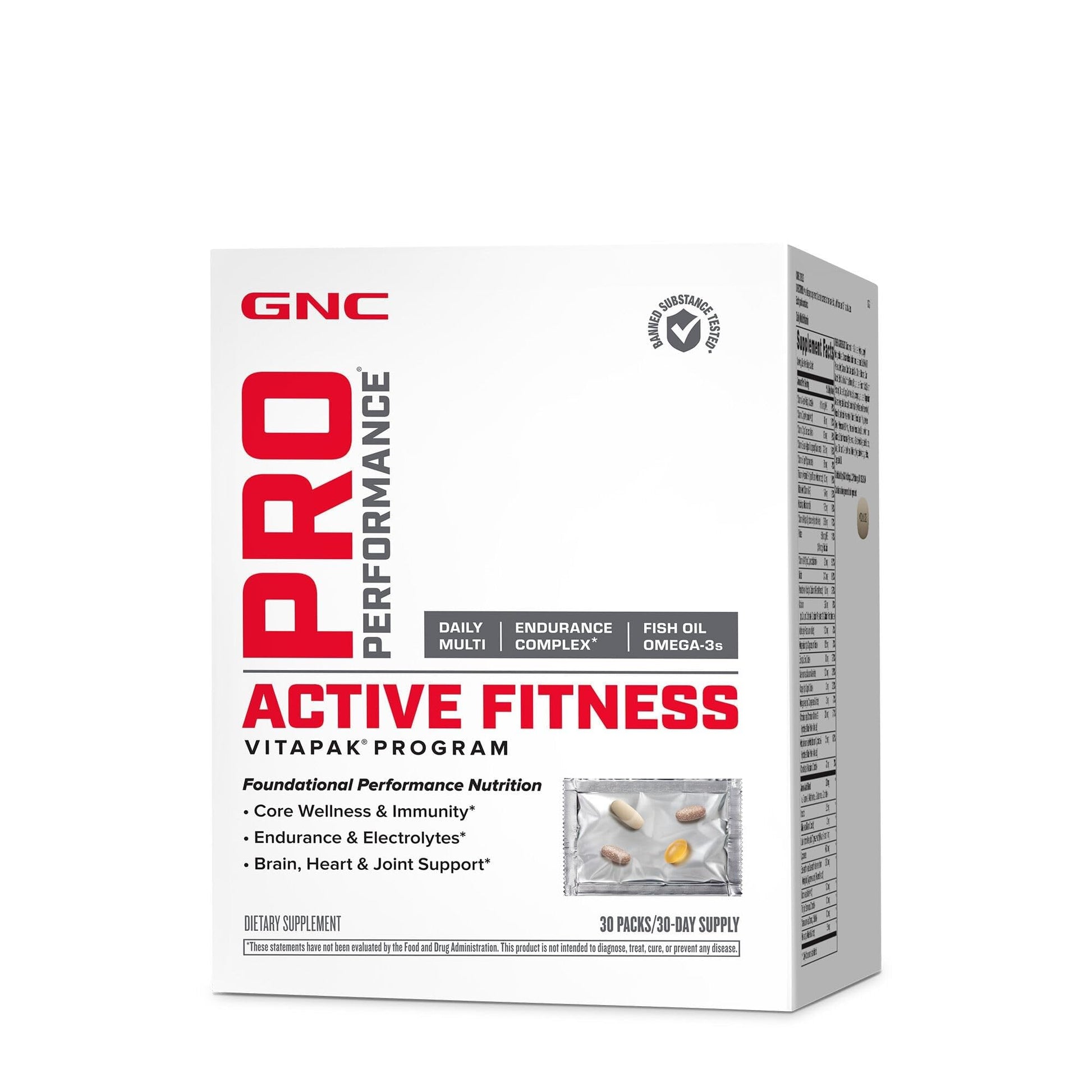 GNC Pro Performance Active Fitness Vitapak Program Tablets 30