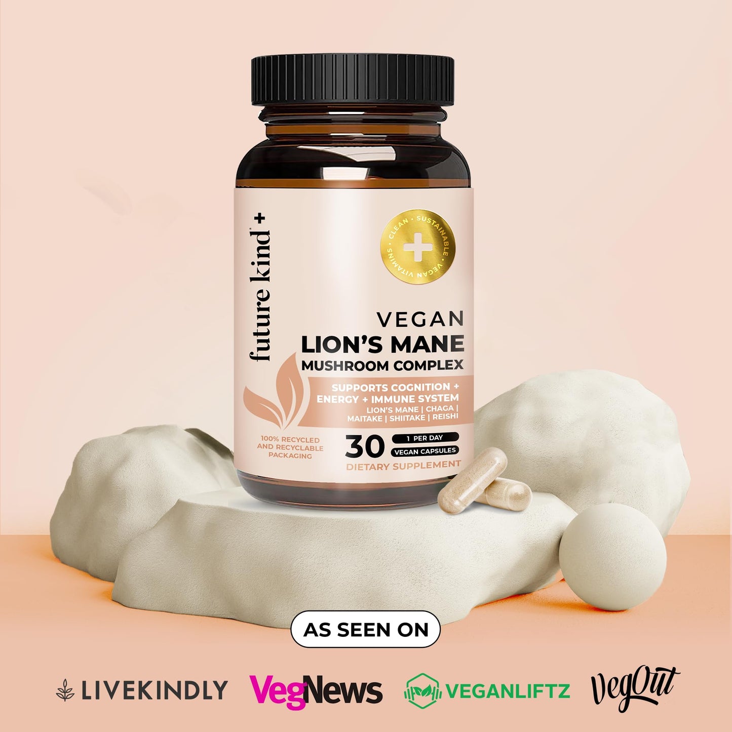 Future Kind Vegan Lion’s Mane Mushroom Complex 30 Capsules