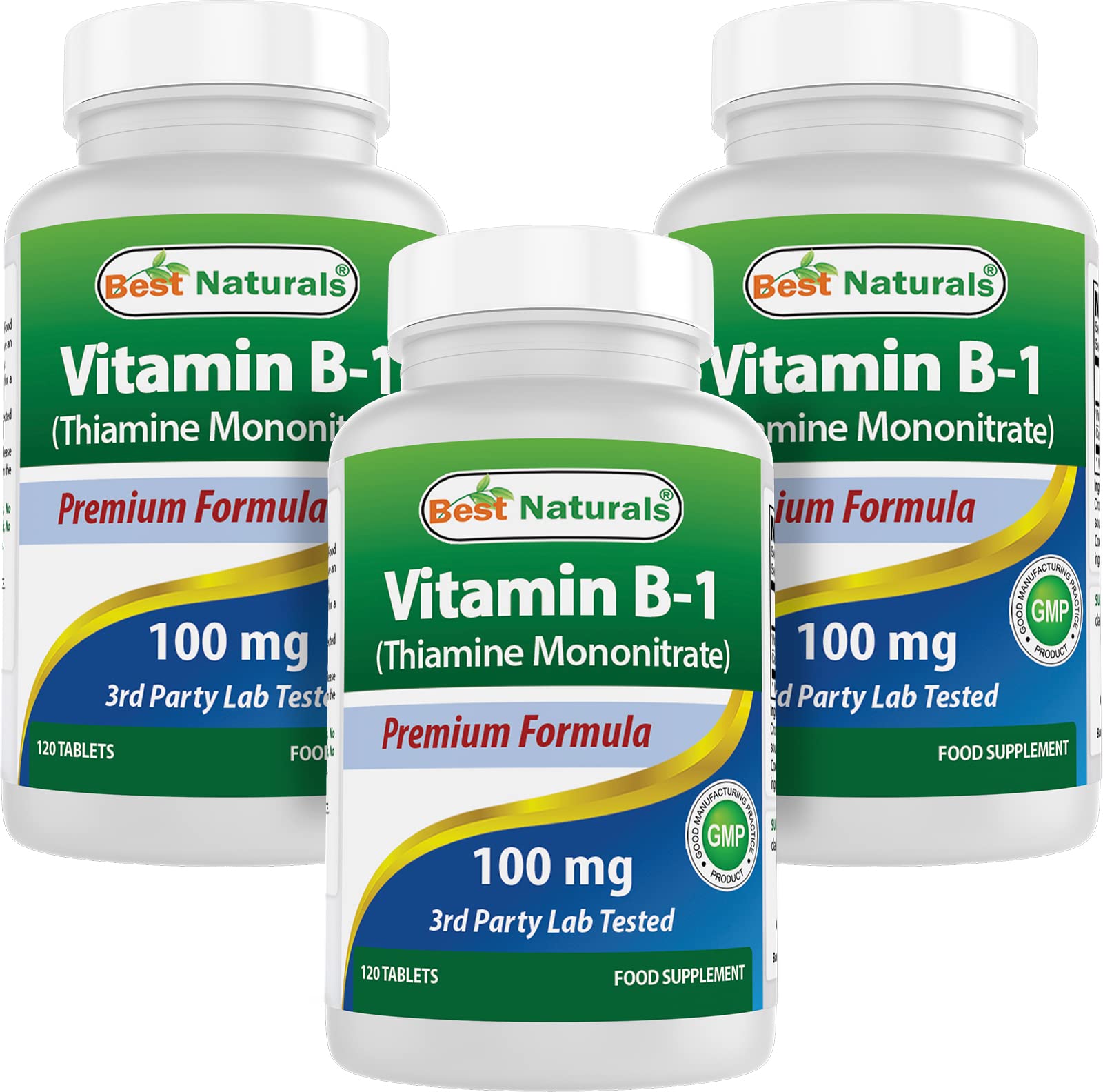 Best Naturals Vitamin B1 as Thiamine Mononitrate 100 mg Tablets, 360 Tablets