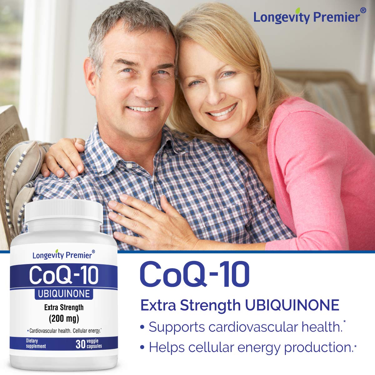 Longevity Premier Nutraceuticals Inc CoQ10 100 mg Extra Strength & Better Absorption for Healthy Heart, 30 Veggie Capsules