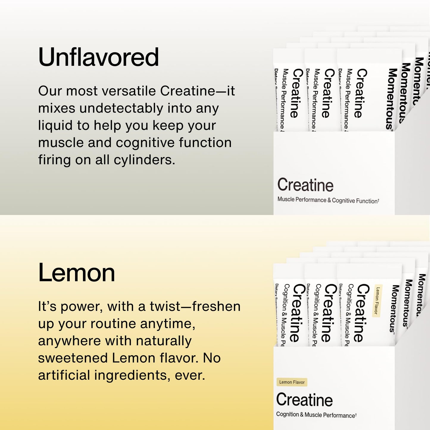 Momentous Creatine Lemon Monohydrate Powder, 15 Servings