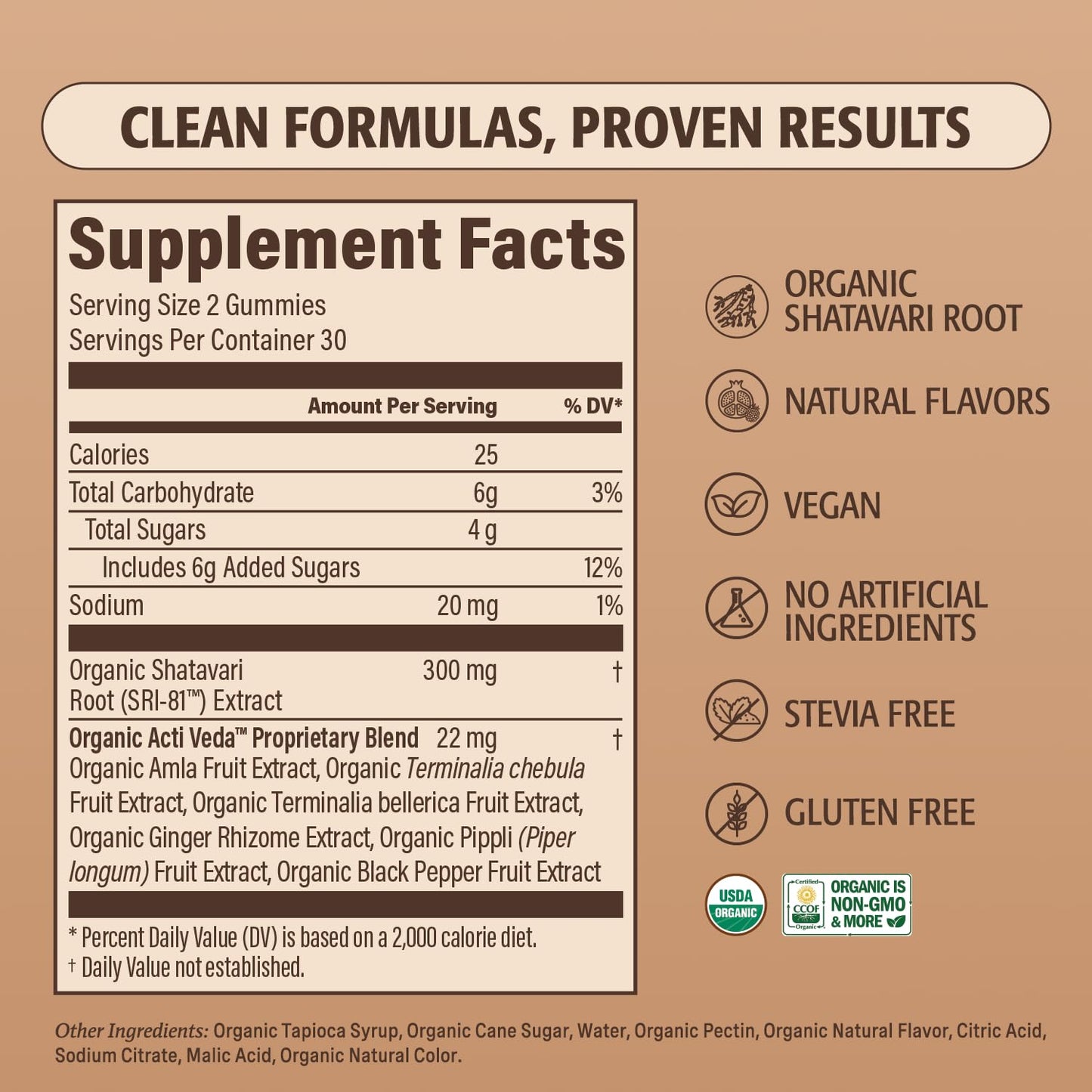 ELEVATE ORGANIC SRI-81 Shatavari Gummies 60 Count