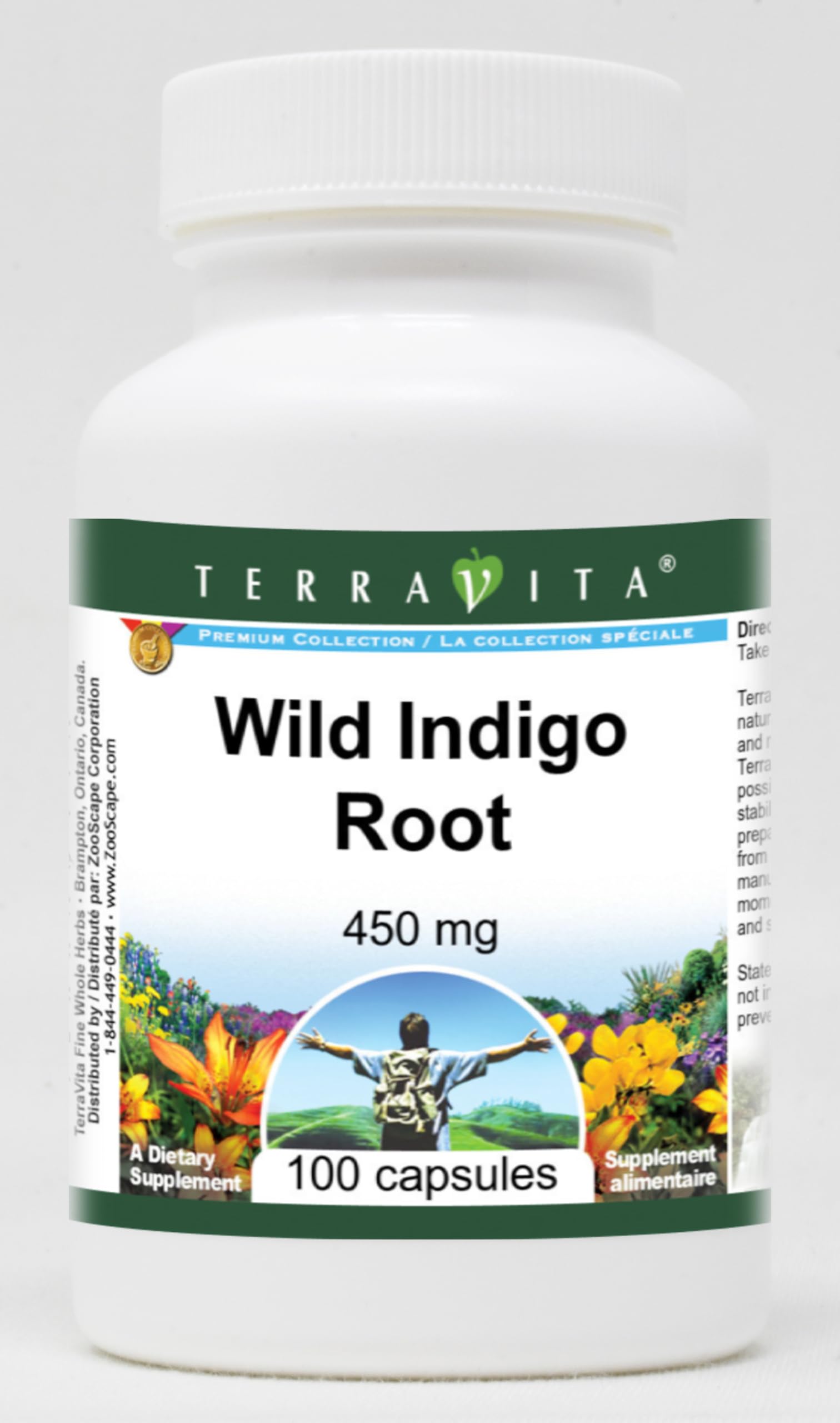 Terravita Wild Indigo Root 450 mg Capsules, 100 Capsules