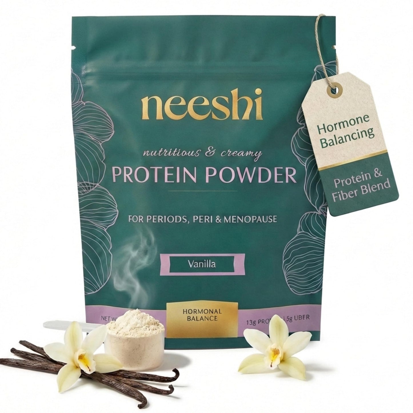 NEESHI Hormone Balancing Protein & Fiber Blend Protein Powder 9.38 oz