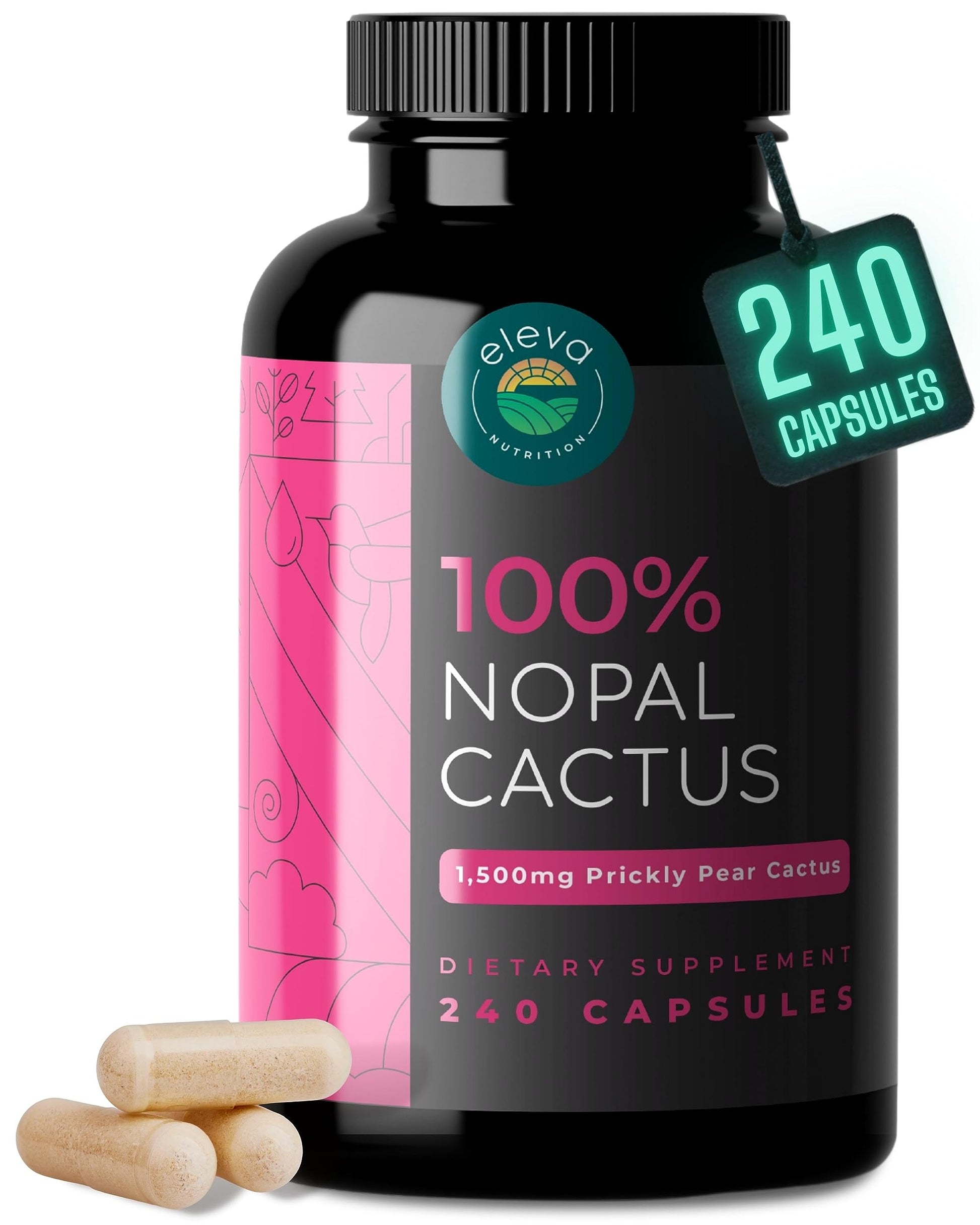 Eleva Nutrition Nopal Cactus Capsules 1500mg, 240 Capsules