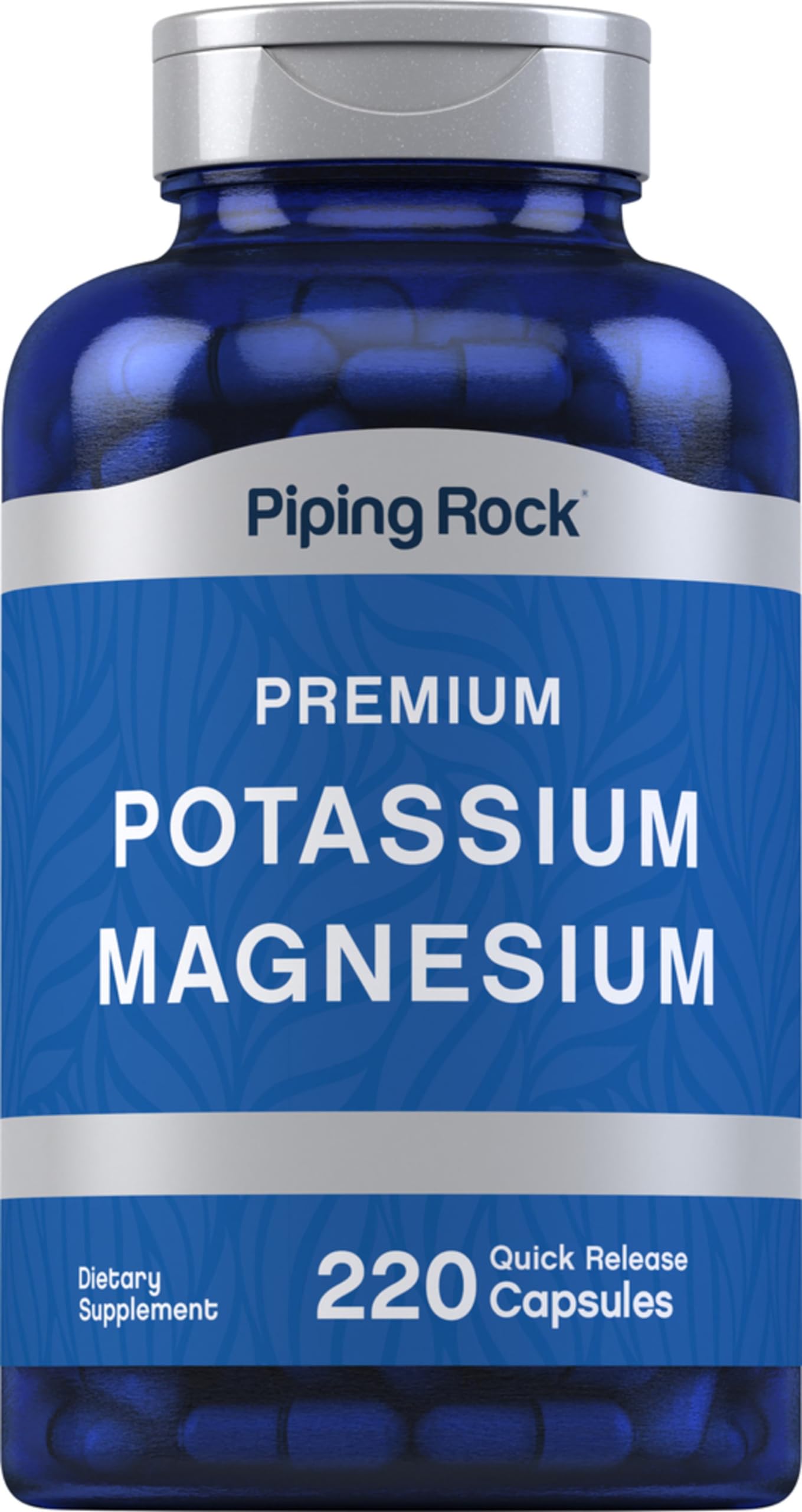 Piping Rock Potassium Magnesium Supplement 220 Capsules