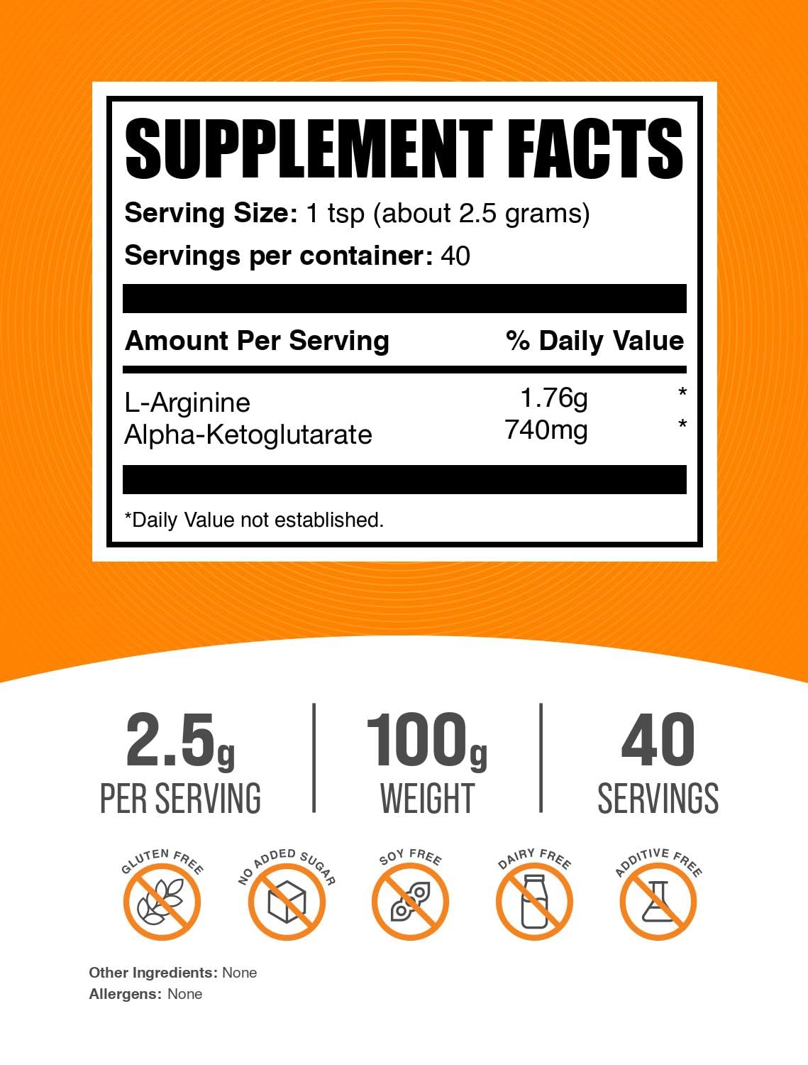 BulkSupplements AAKG Powder 3.53 Ounces