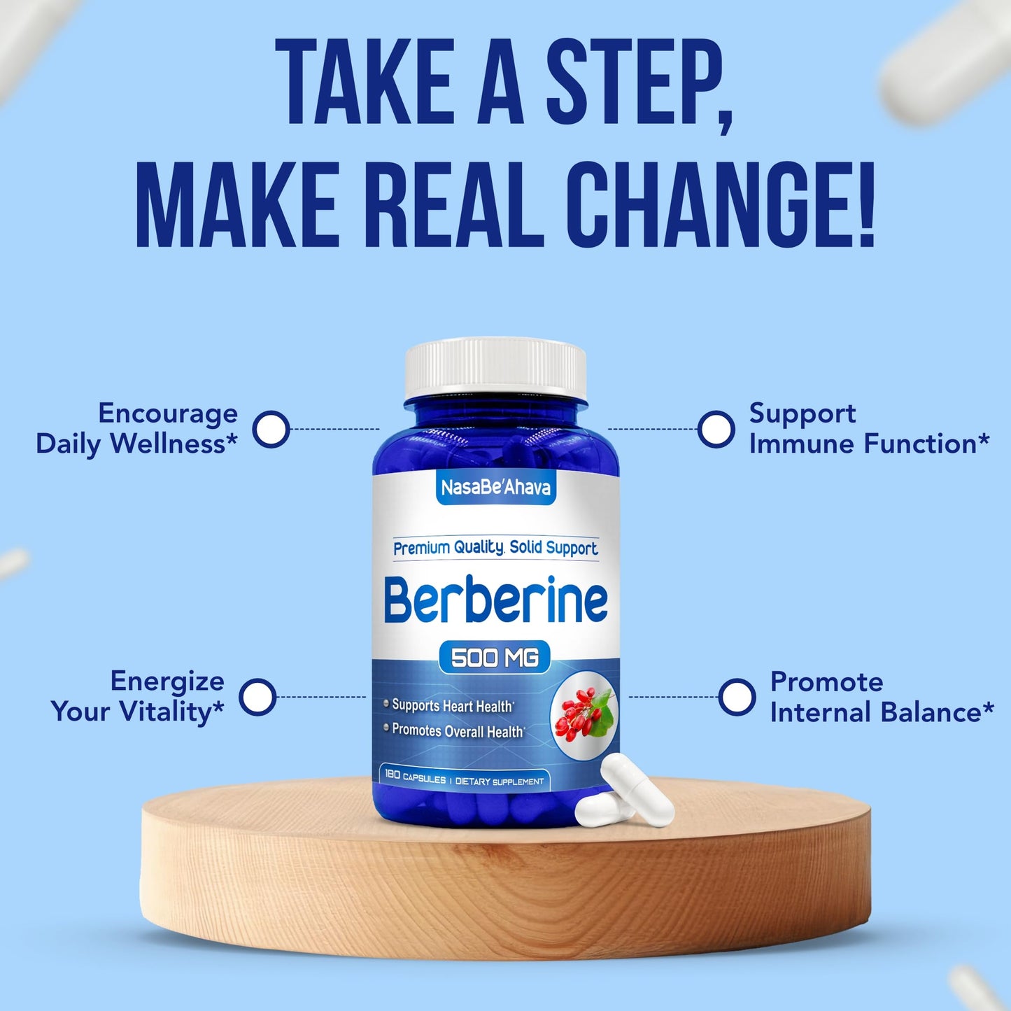 NasaBeahava Berberine 500mg Capsule, 180 Capsules