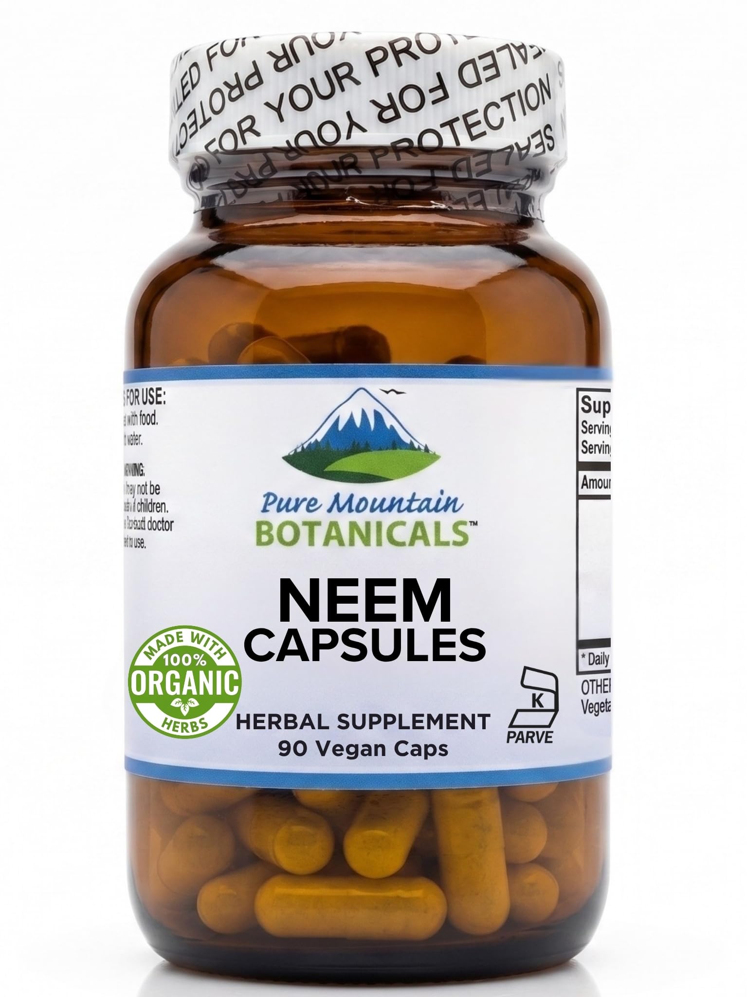 Pure Mountain Botanicals Neem Capsules 90 Count