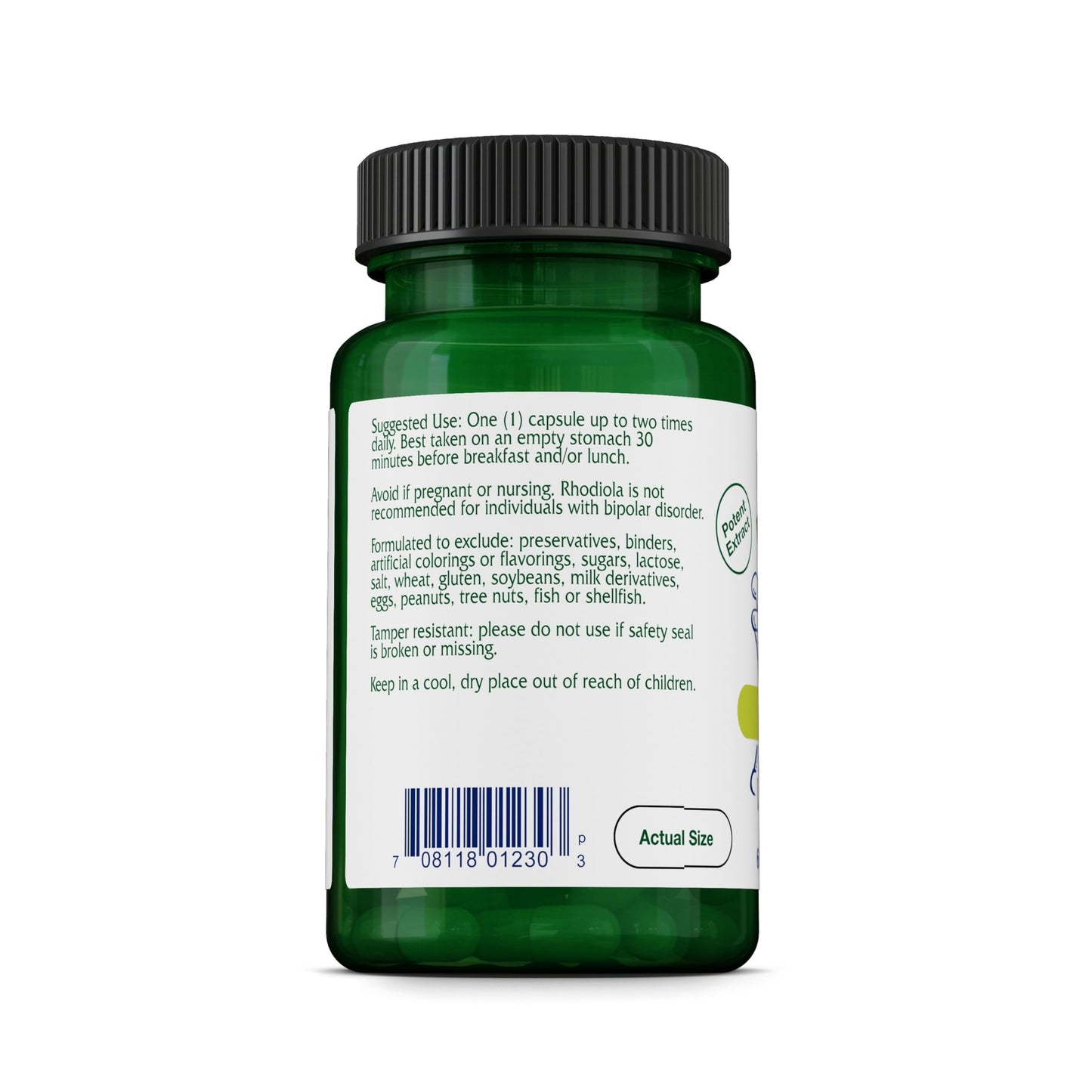 Vitanica Rhodiola Rosea Root Extract 200mg, Dr. Formulated, 3% Rosavins & 1% Salidroside, Rhodiola Root 85mg, Vegan, 60 Capsules