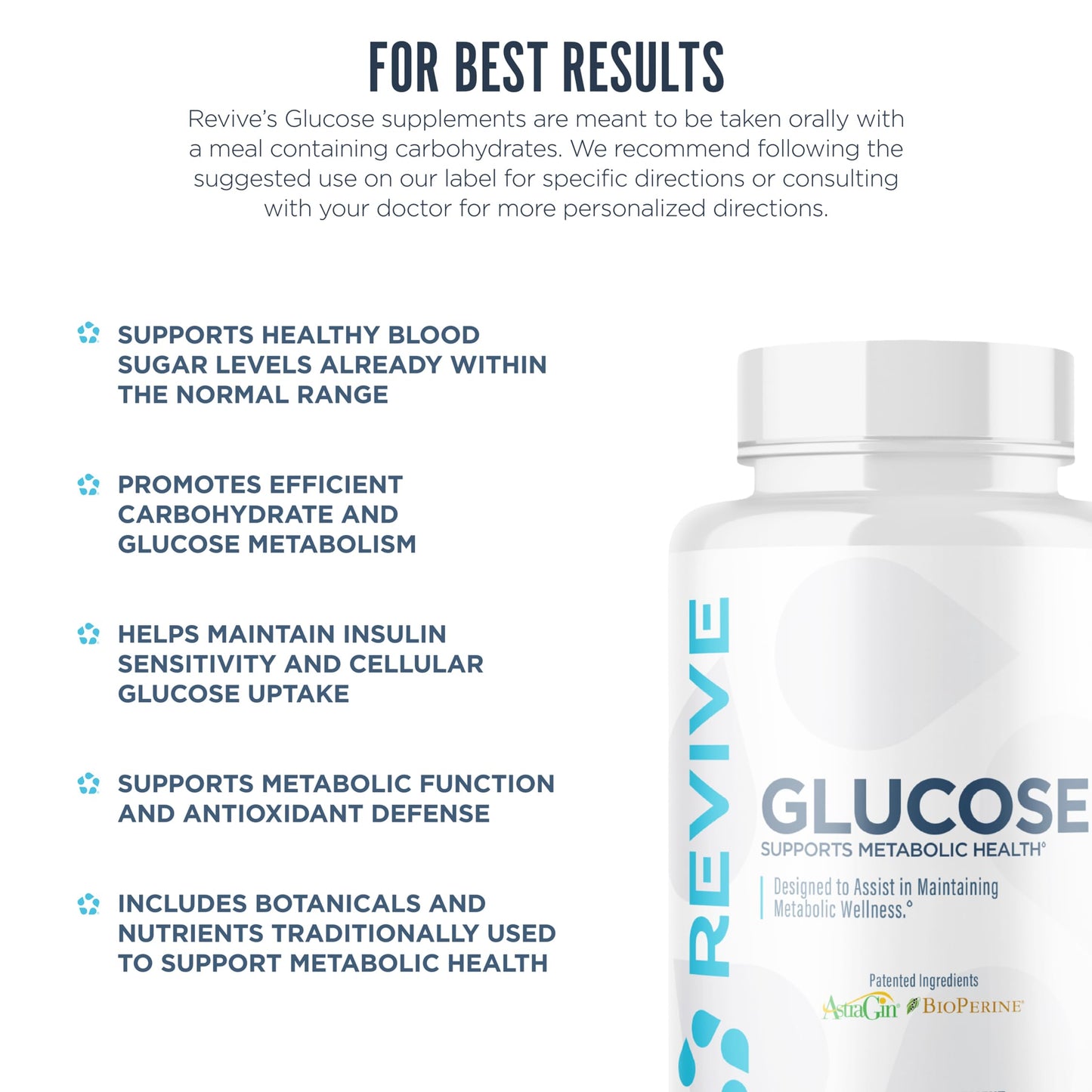 Revive Glucose Support Supplement Capsule 180 Count