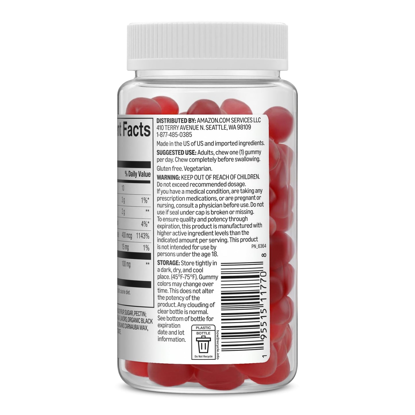 Amazon Basics Weight Management Support Gummy with 400 Mcg Chromium Picolinate, 60 Gummies