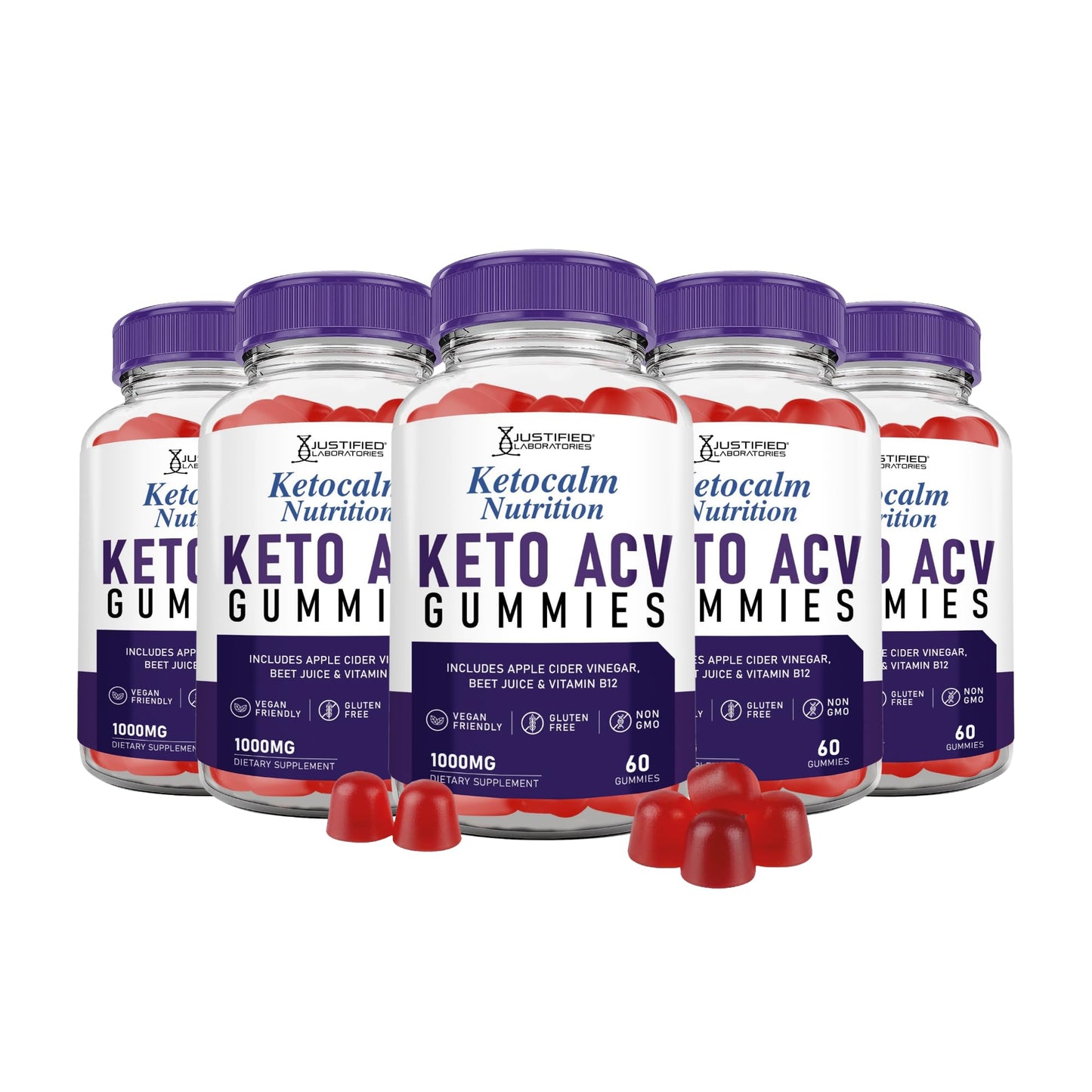 Justified Laboratories Ketocalm Nutrition Keto ACV Gummies (1000 mg) 300 Gummies