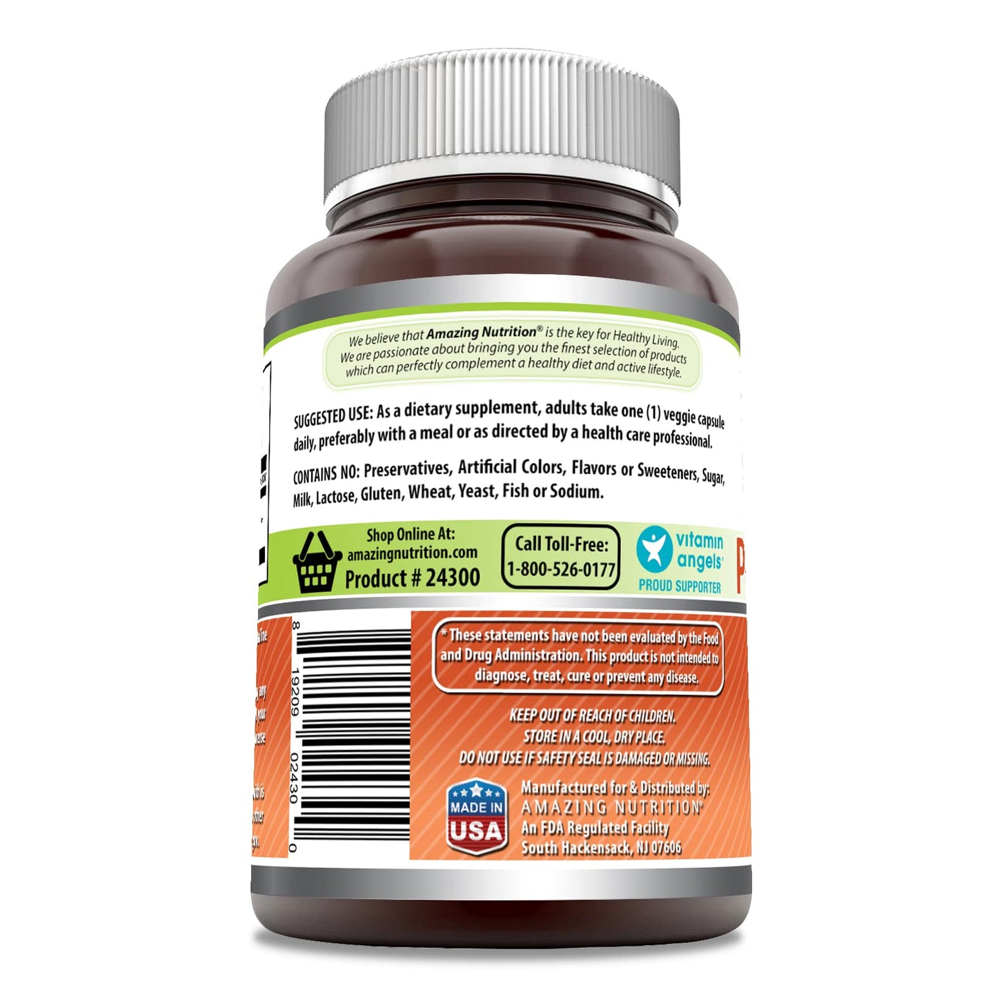 Amazing Nutrition Psyllium Husk 750mg Veggie Capsules 120 Count