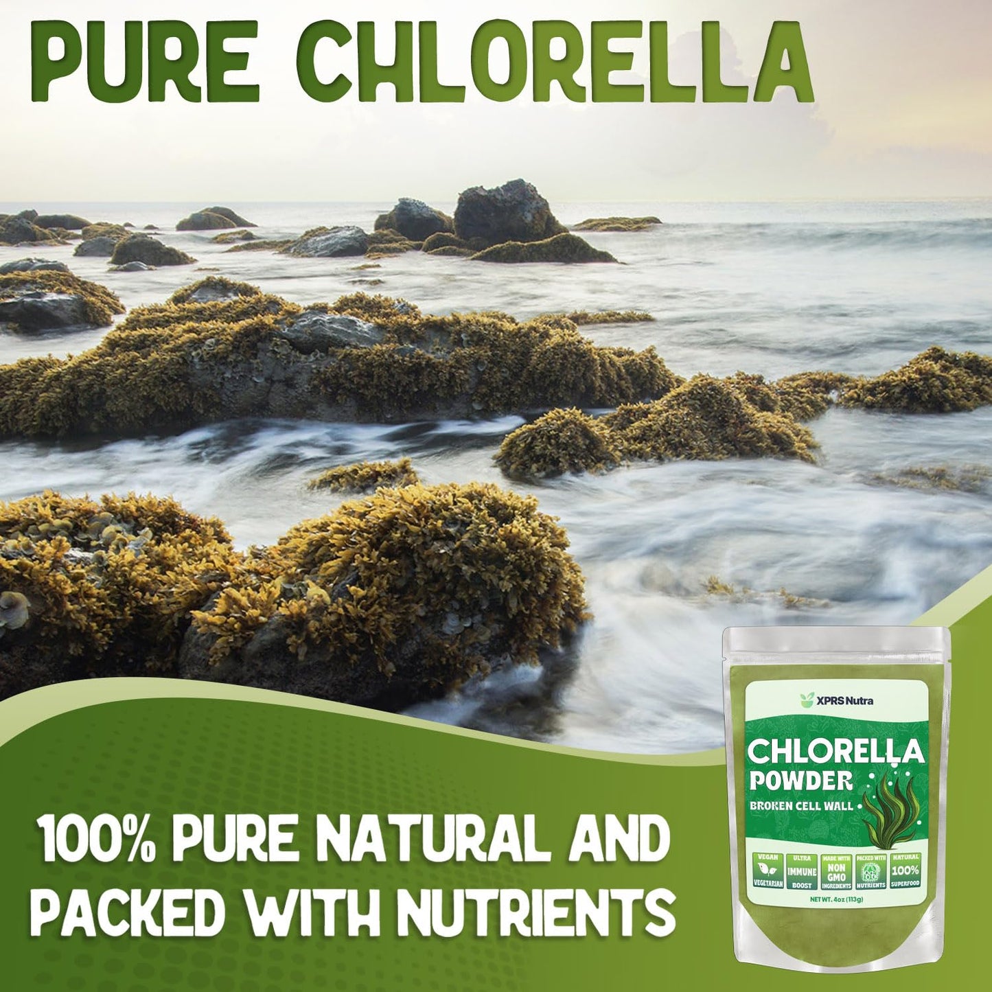 XPRS Nutra Chlorella Powder, 4 Ounce