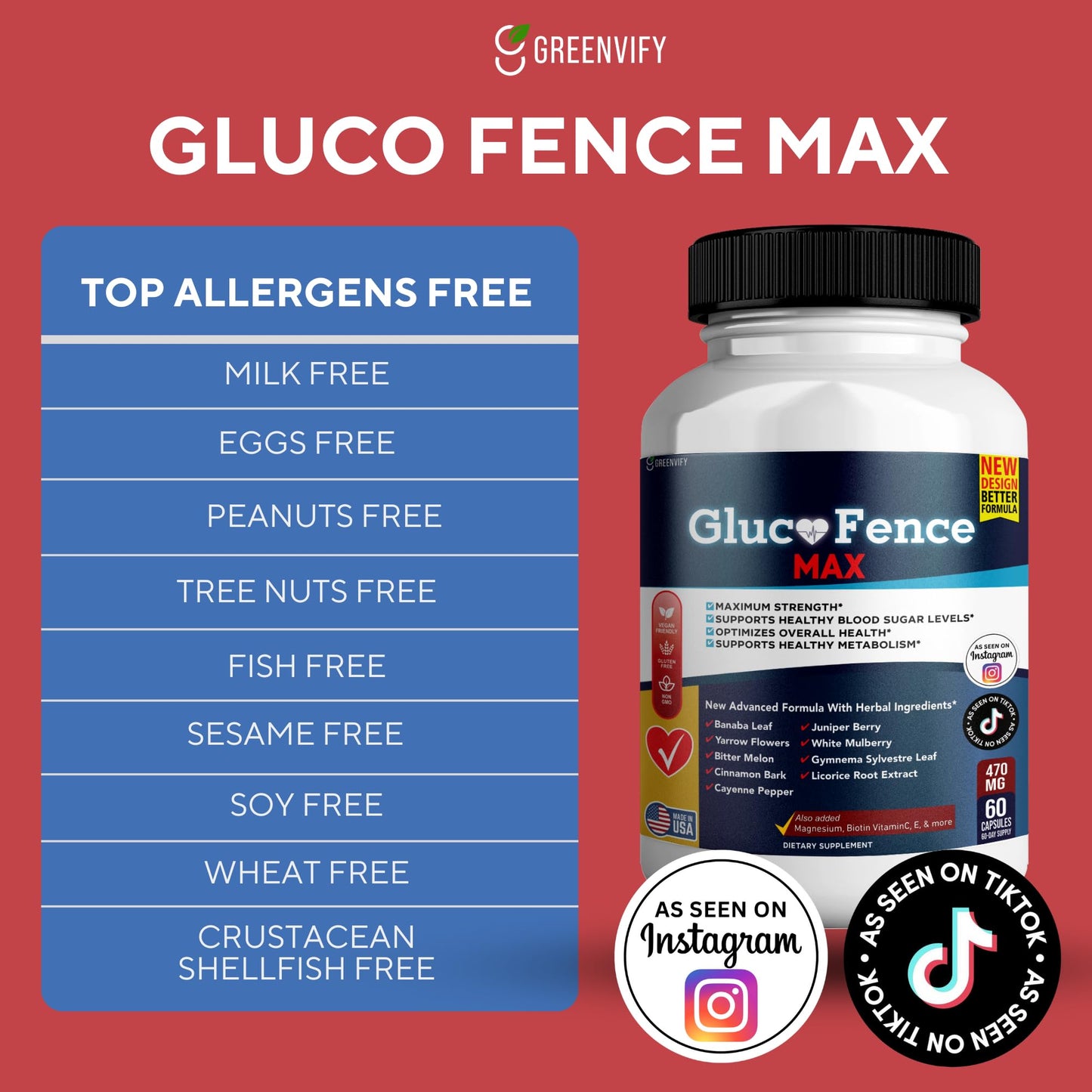 GREENVIFY Gluco Fence Max Capsule, 180 Capsules