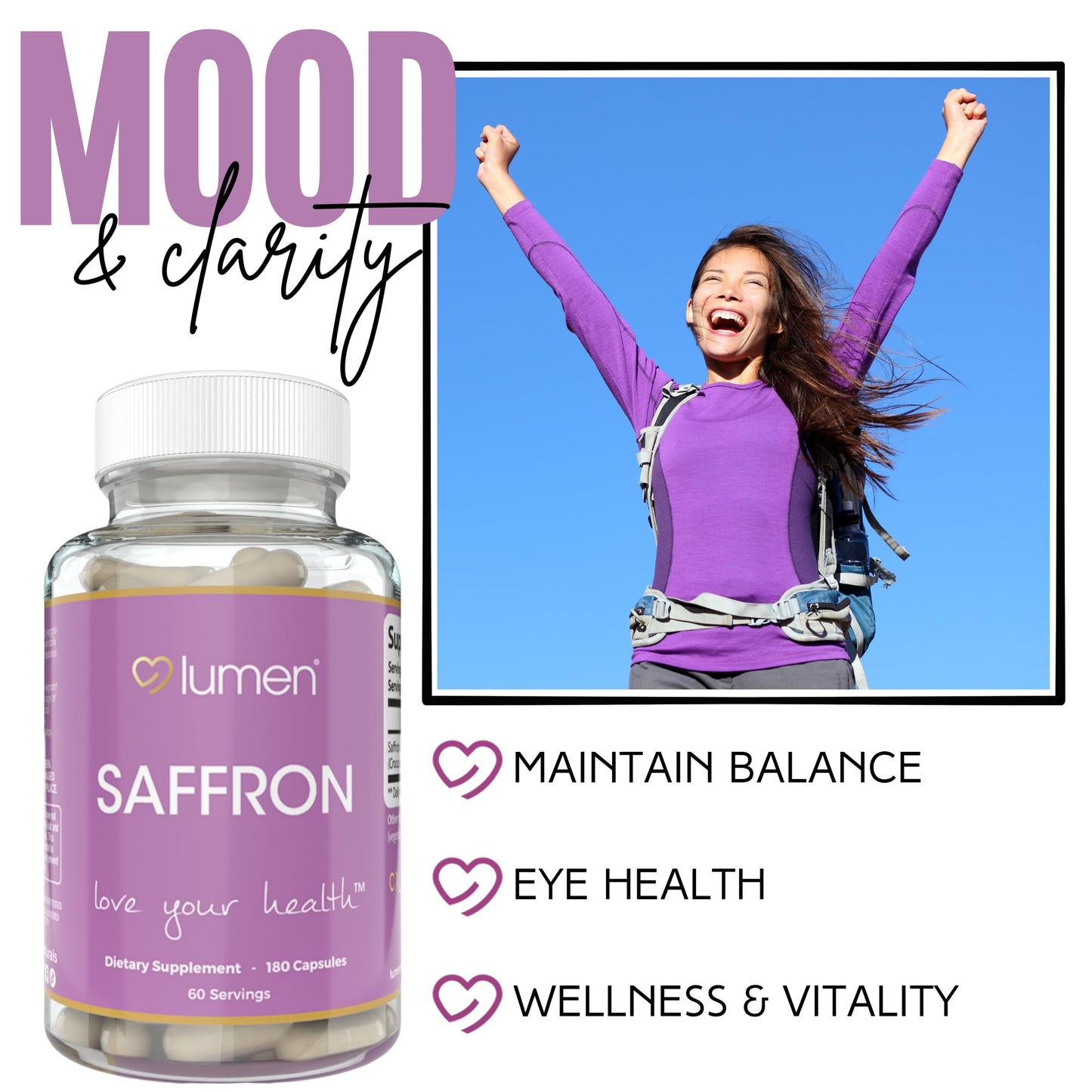 Lumen Naturals Saffron for Women 180 Capsules