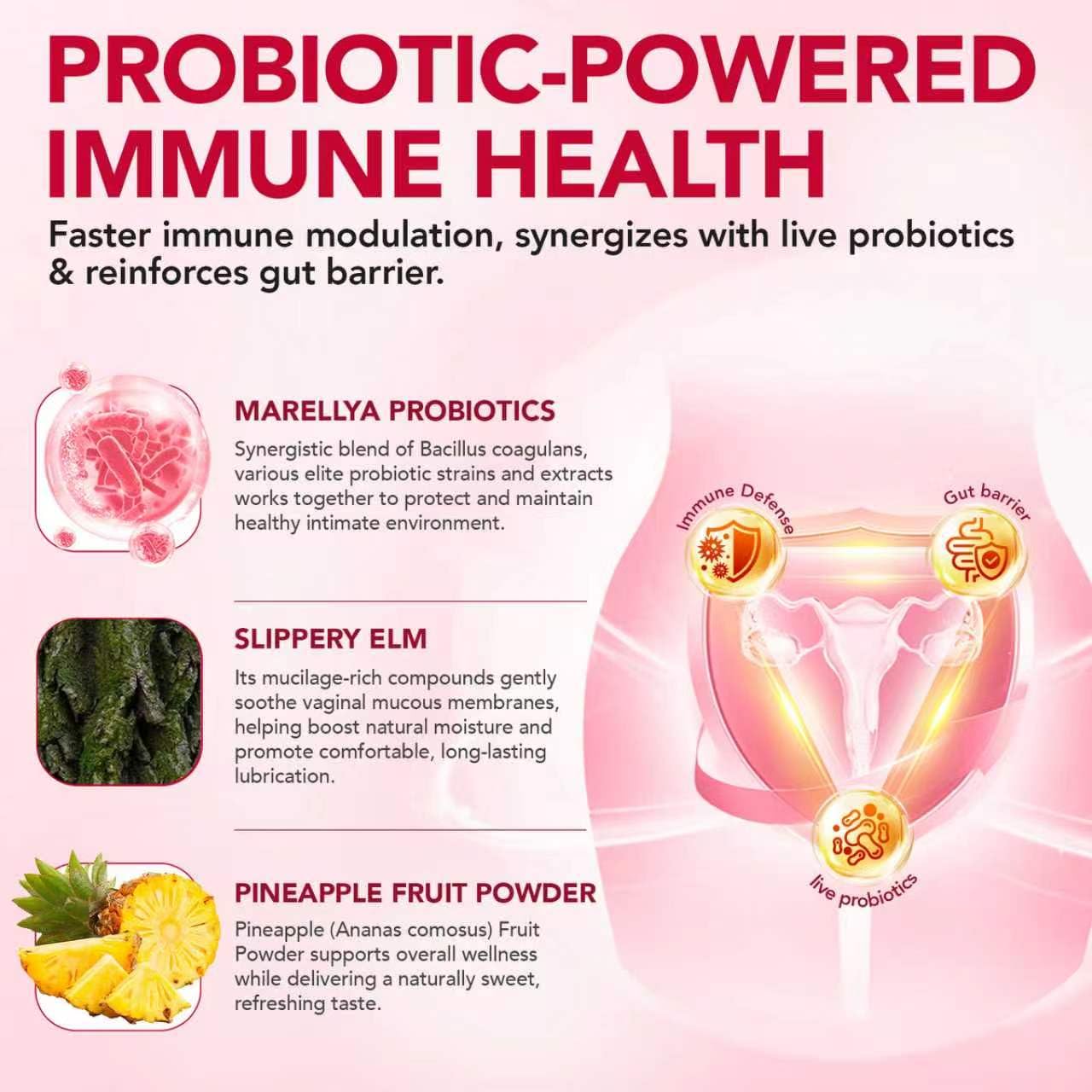 Marellya Vaginal Probiotic Gummies for Women, 60 Count