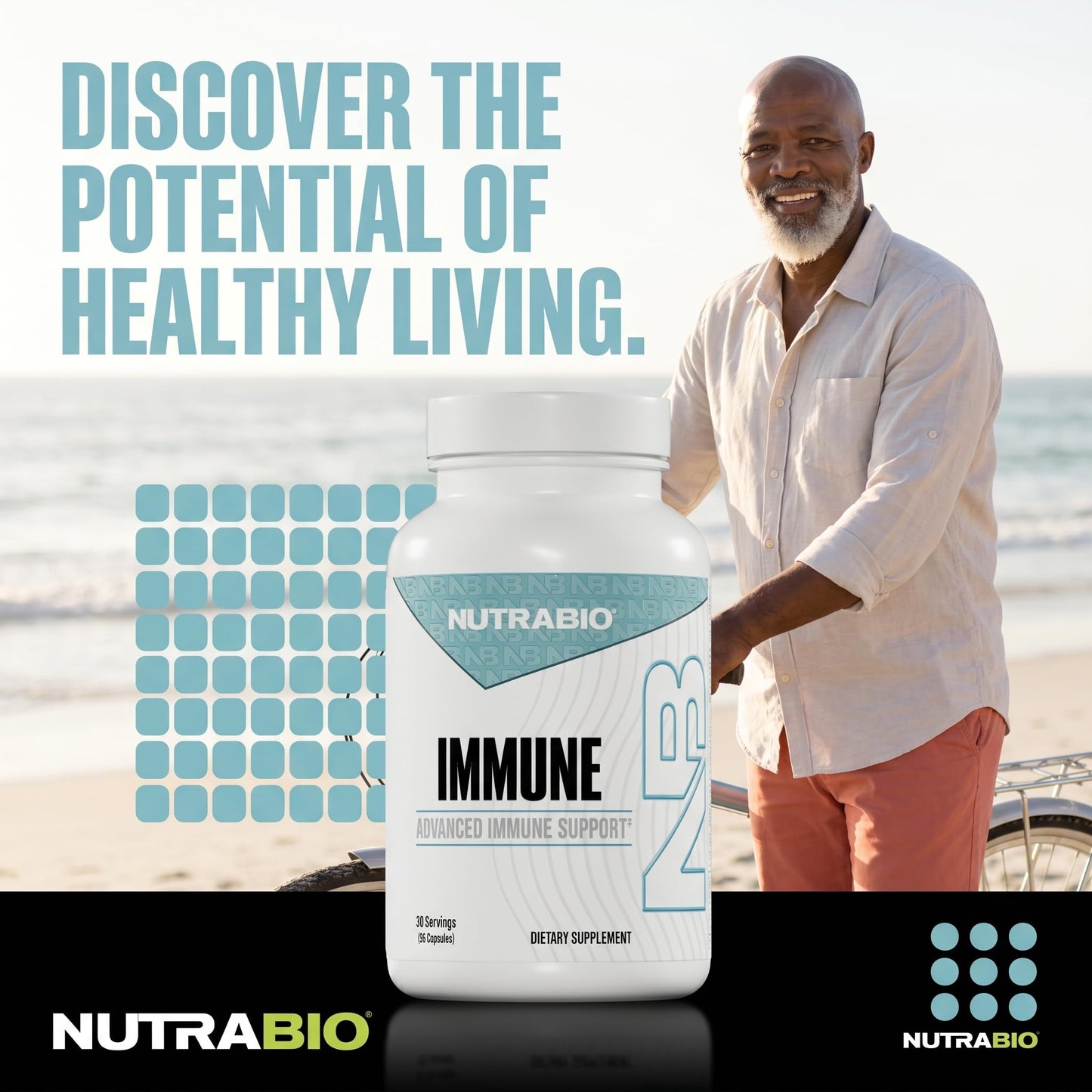 NutraBio Immune Support Supplement with EpiCor 90 Capsules