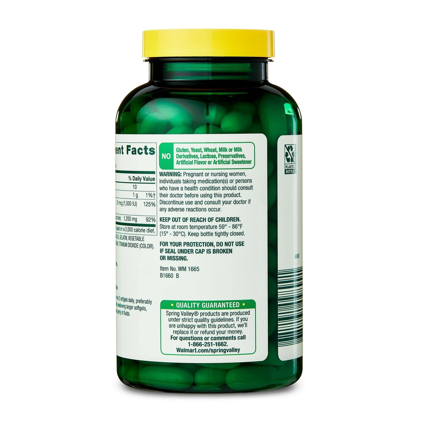 SUREFECT Spring Valley Calcium 600mg + Vitamin D3 1000IU Softgels 120