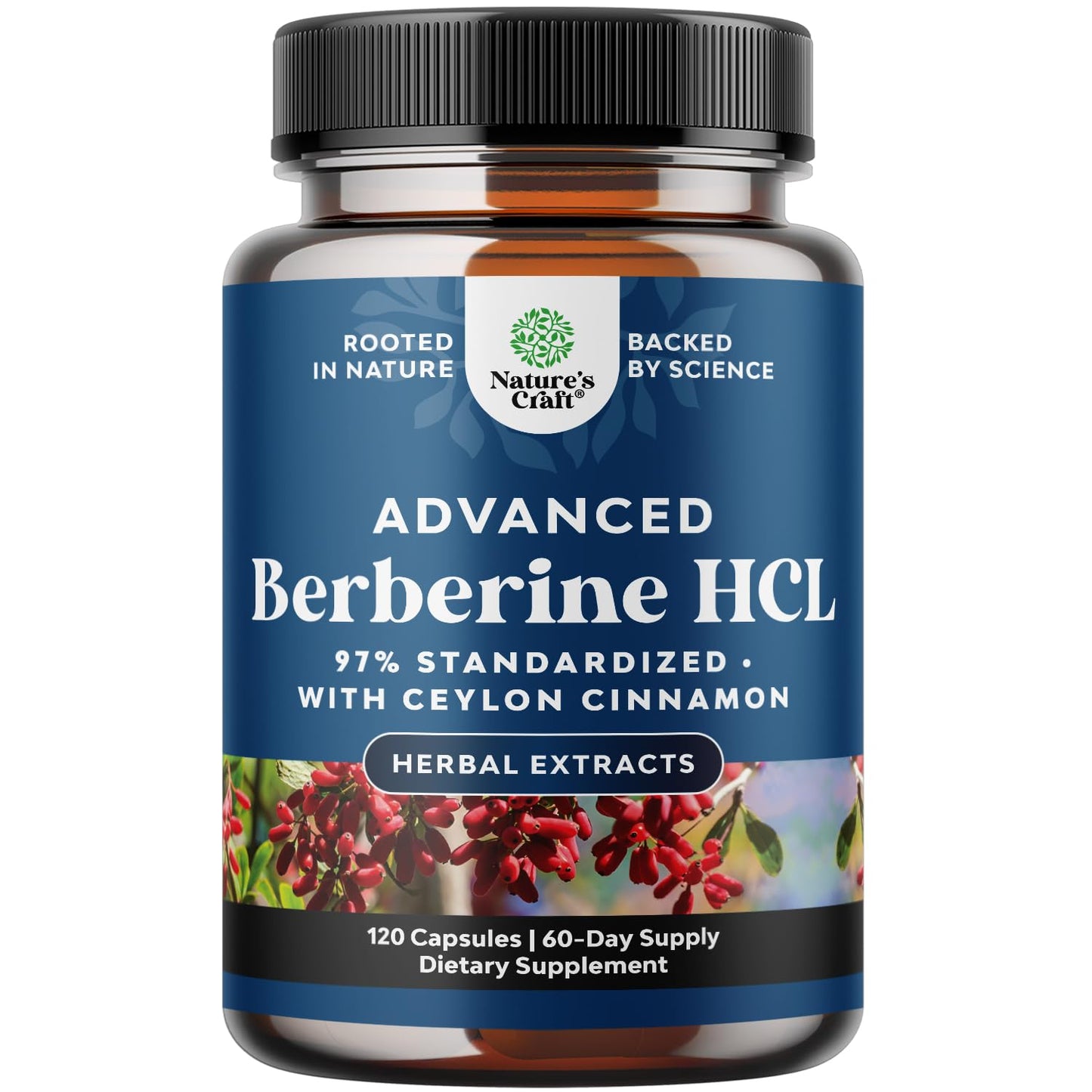 Natures Craft Balancing Berberine Plus 1200mg Per Serving Complex Capsules, 120 Capsules