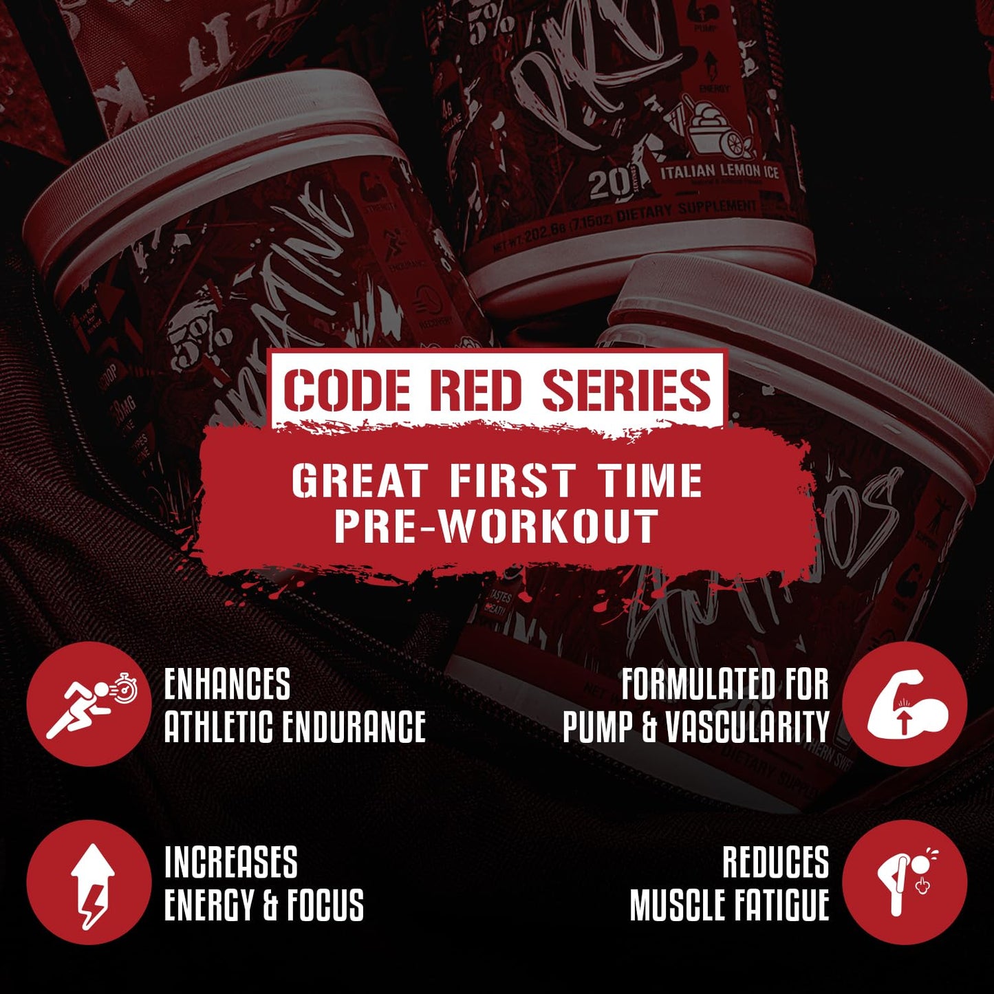 5% Nutrition Code Red Series Pre Workout Powder 6.66 Ounce