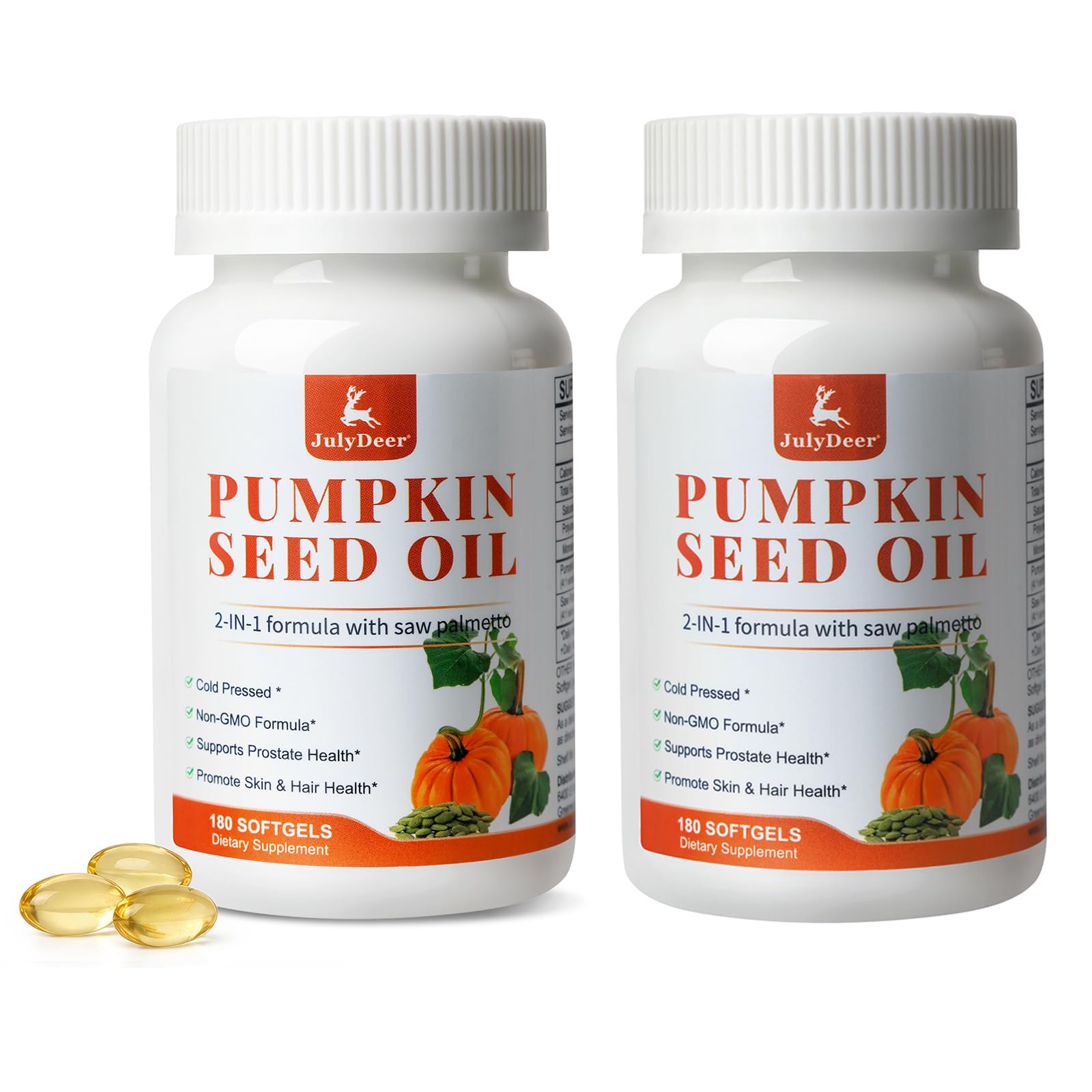 JulyDeer Pumpkin Seed Oil with Saw Palmetto Softgels 360
