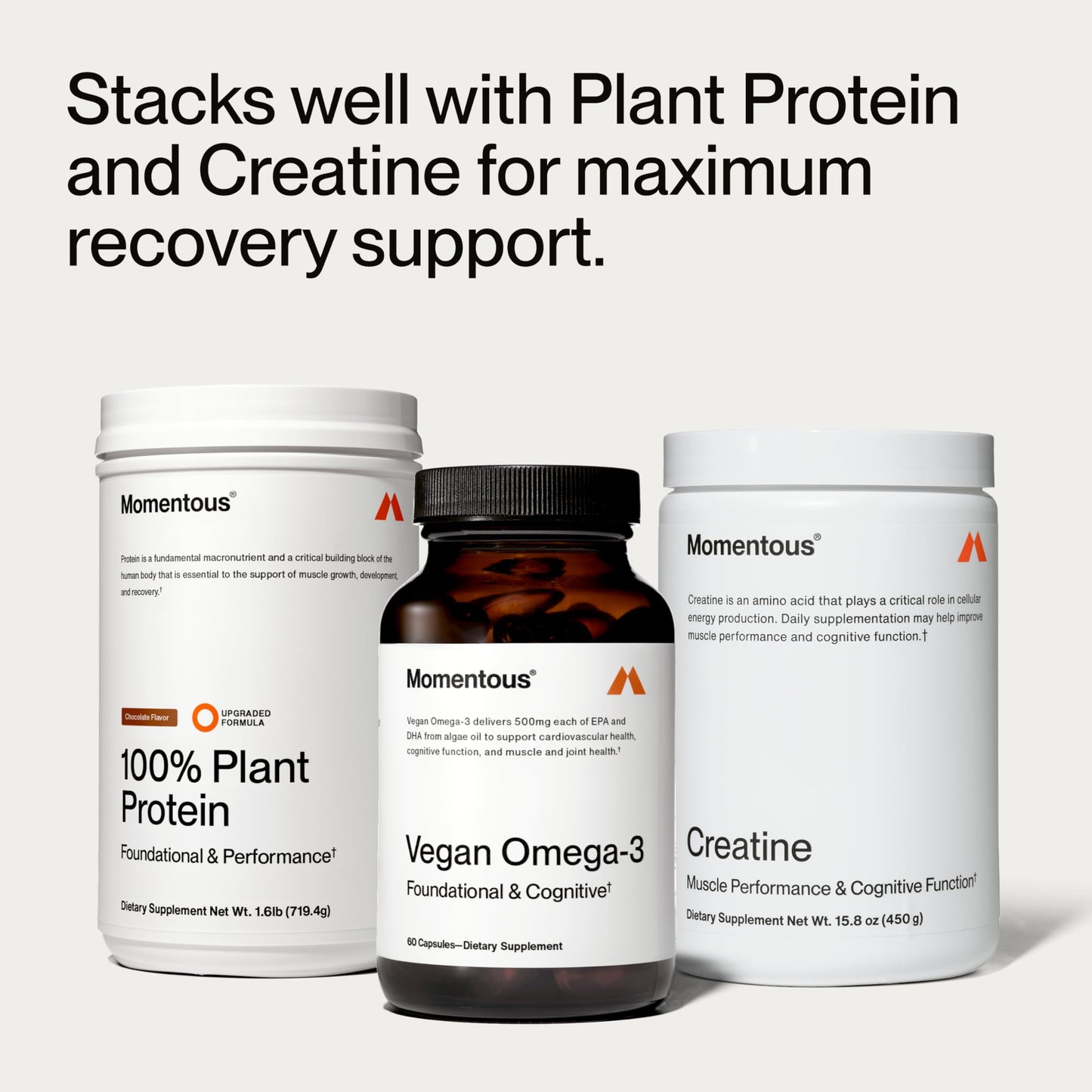 Momentous Vegan Omega-3 Softgels, 1 Count, 1,000 mg, 30 Servings