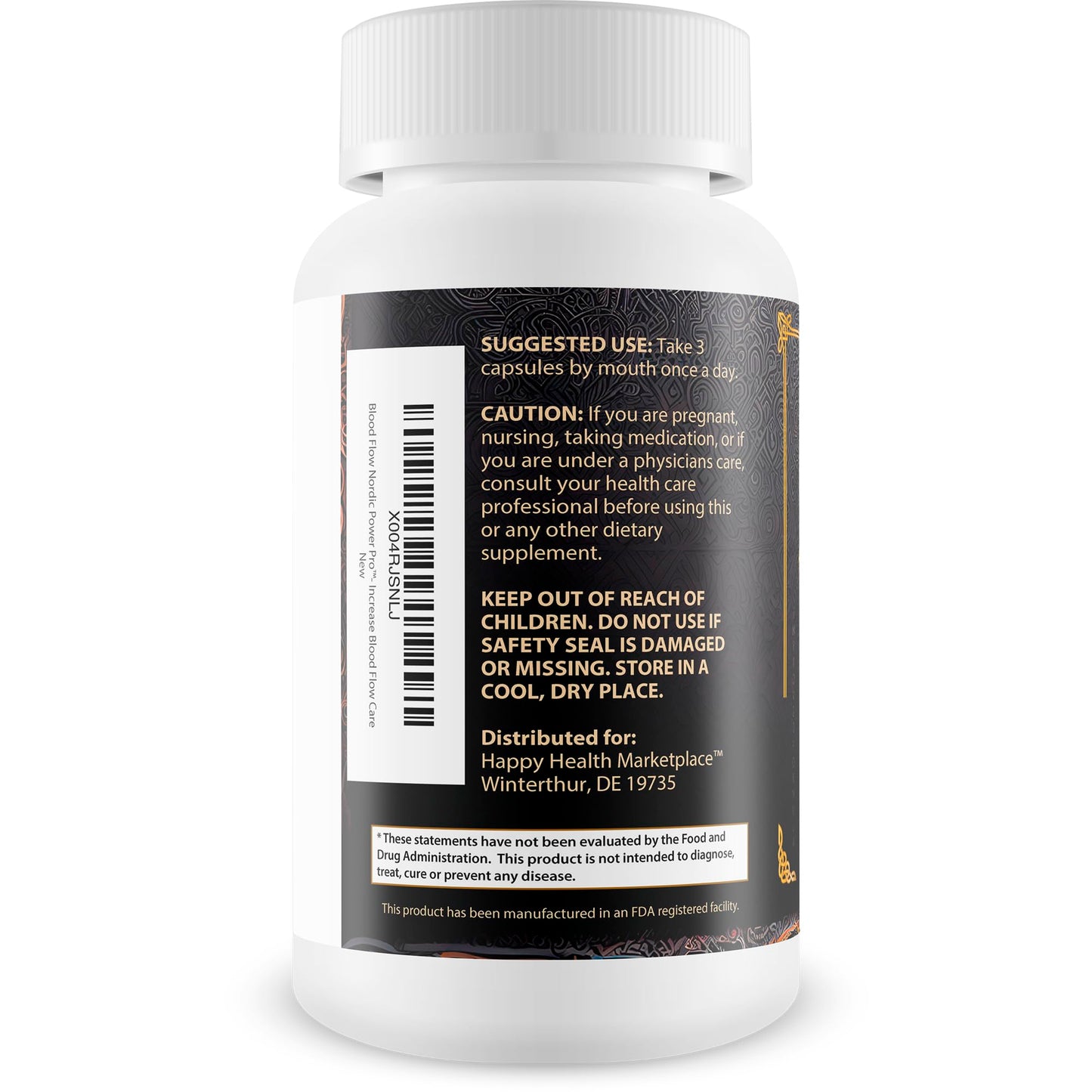Happy Health Marketplace Blood Flow Nordic Power Pro for Men Capsules 90 Count
