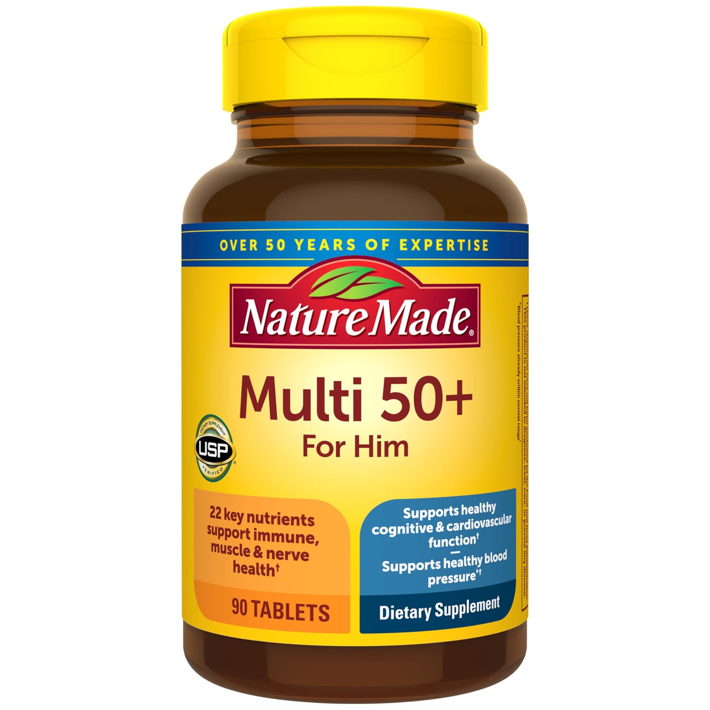 Nature Made Multivitamin for Men Over 50 Tablets, 90 Count