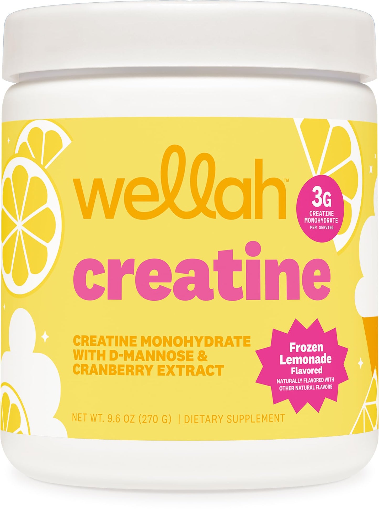 Wellah Creatine for Women - Creatine Monohydrate with Dandelion & Cranberry Extract, Powder, 50 Servings, 9.8