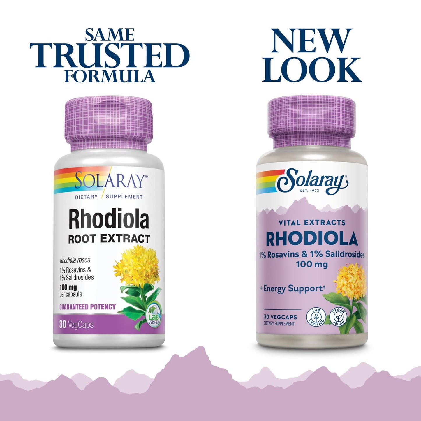 SOLARAY Rhodiola Root Extract 100mg, 1% Salidrosides 30 Capsules