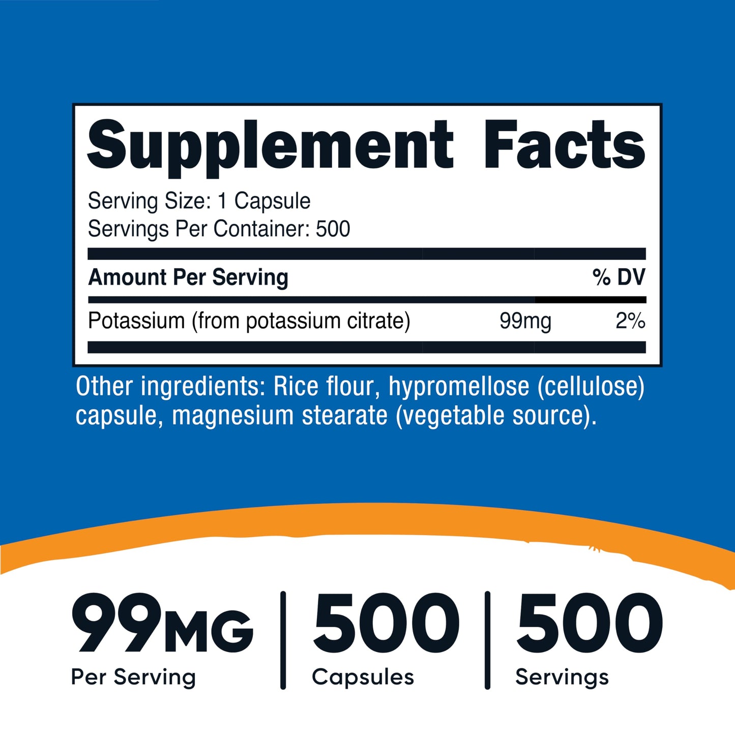 Nutricost Potassium Citrate 99mg Capsules, 500 Capsules, 3 Bottles