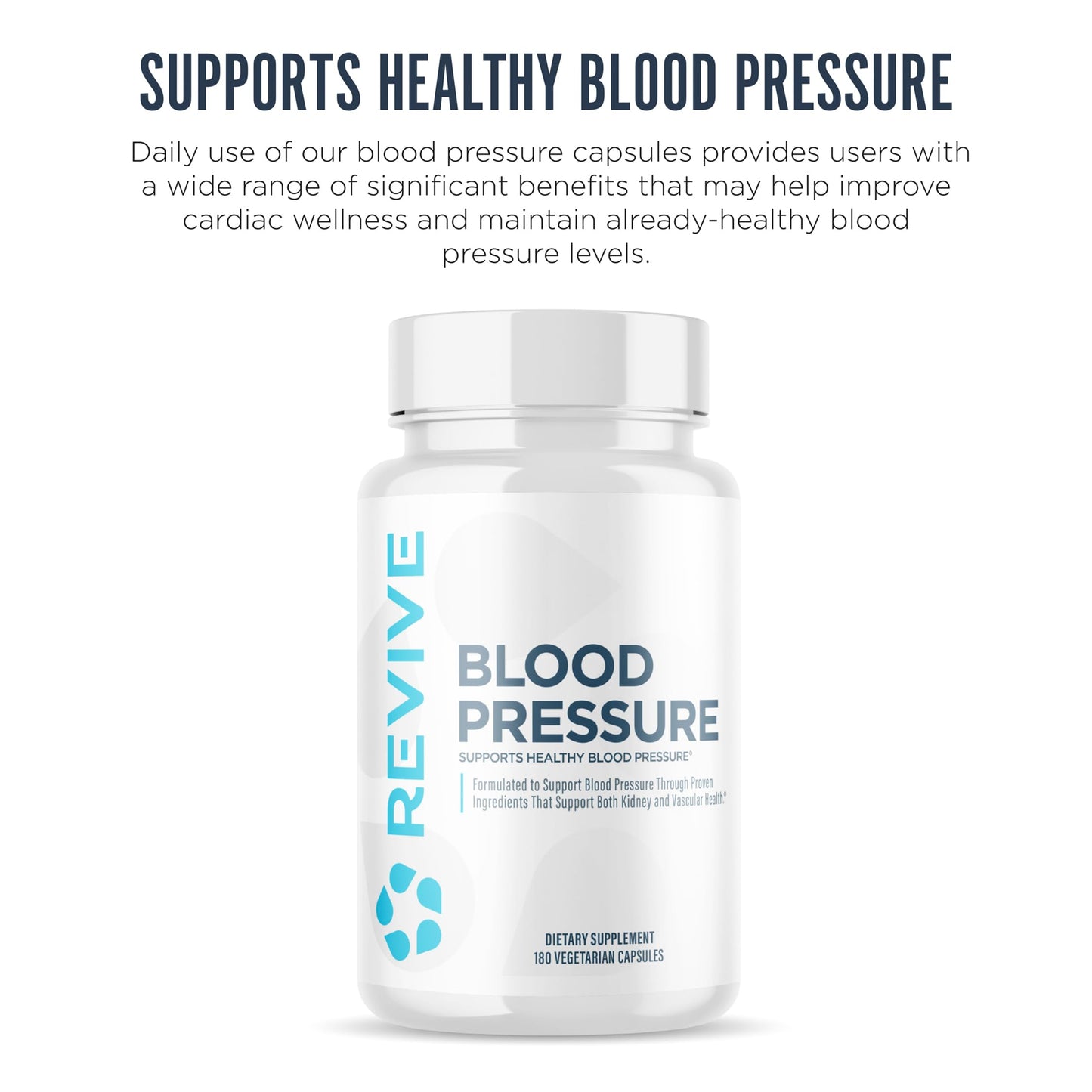 Revive Blood Pressure Support Supplement Capsules 180 Count