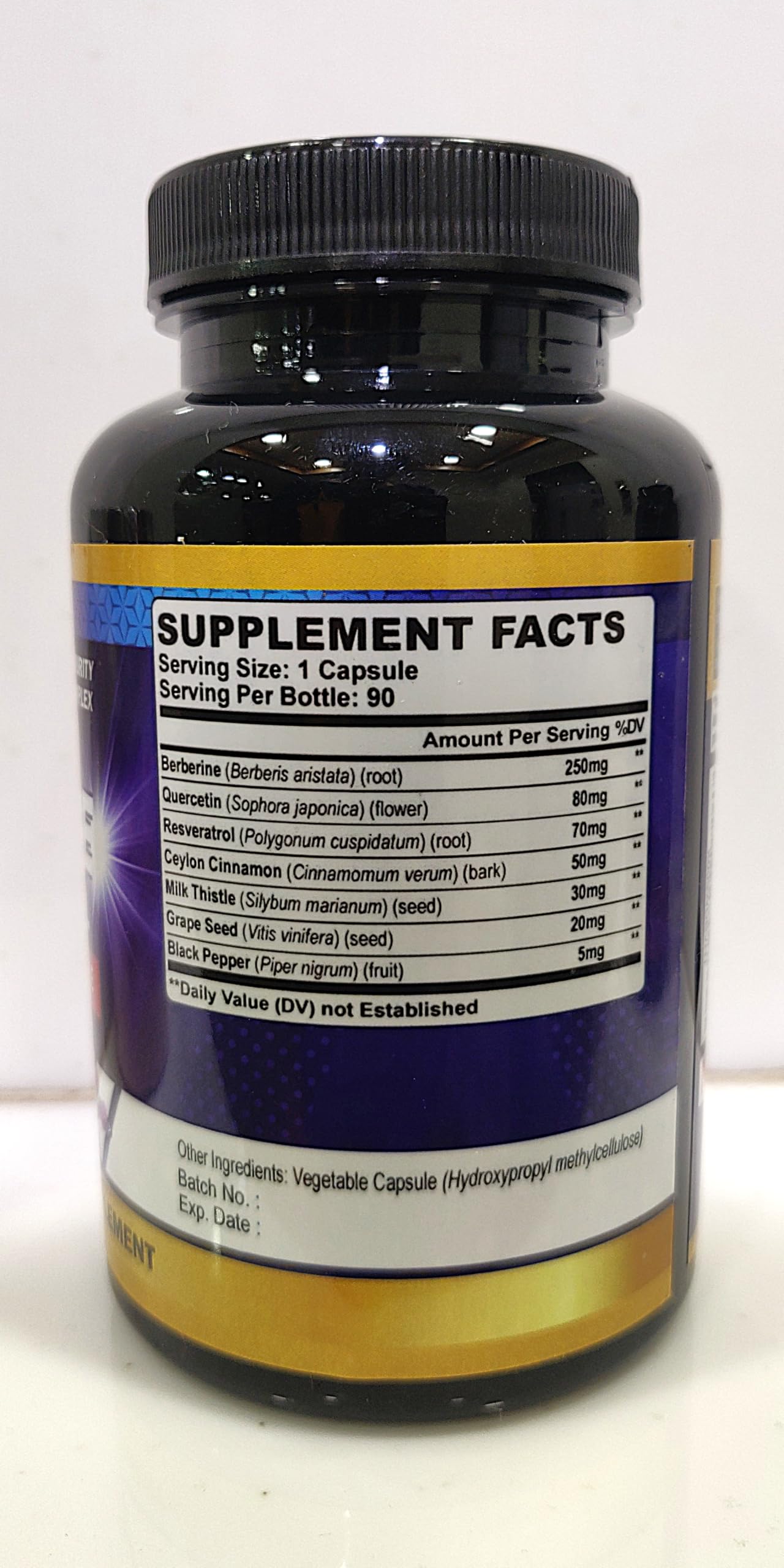 Organic Cadane Berberine Supplement 7-in-1 Capsule, 90 Count