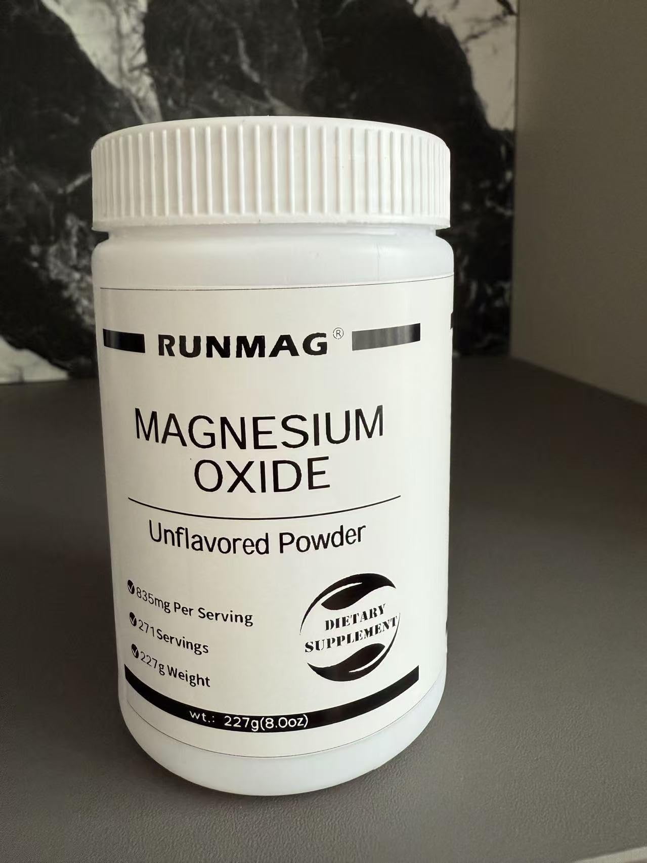 RUNMAG Pure Magnesium Oxide Food Grade Powder, 8 Count