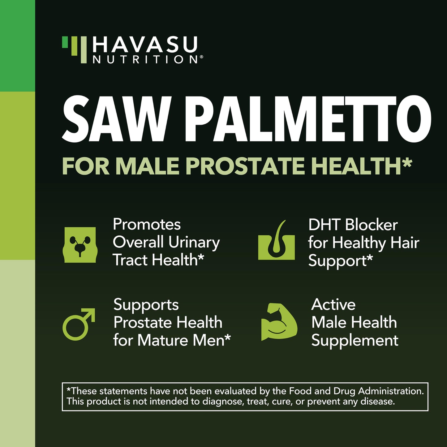 HAVASU NUTRITION Saw Palmetto for Men Prostate Health Supplement Capsules, 100 Count