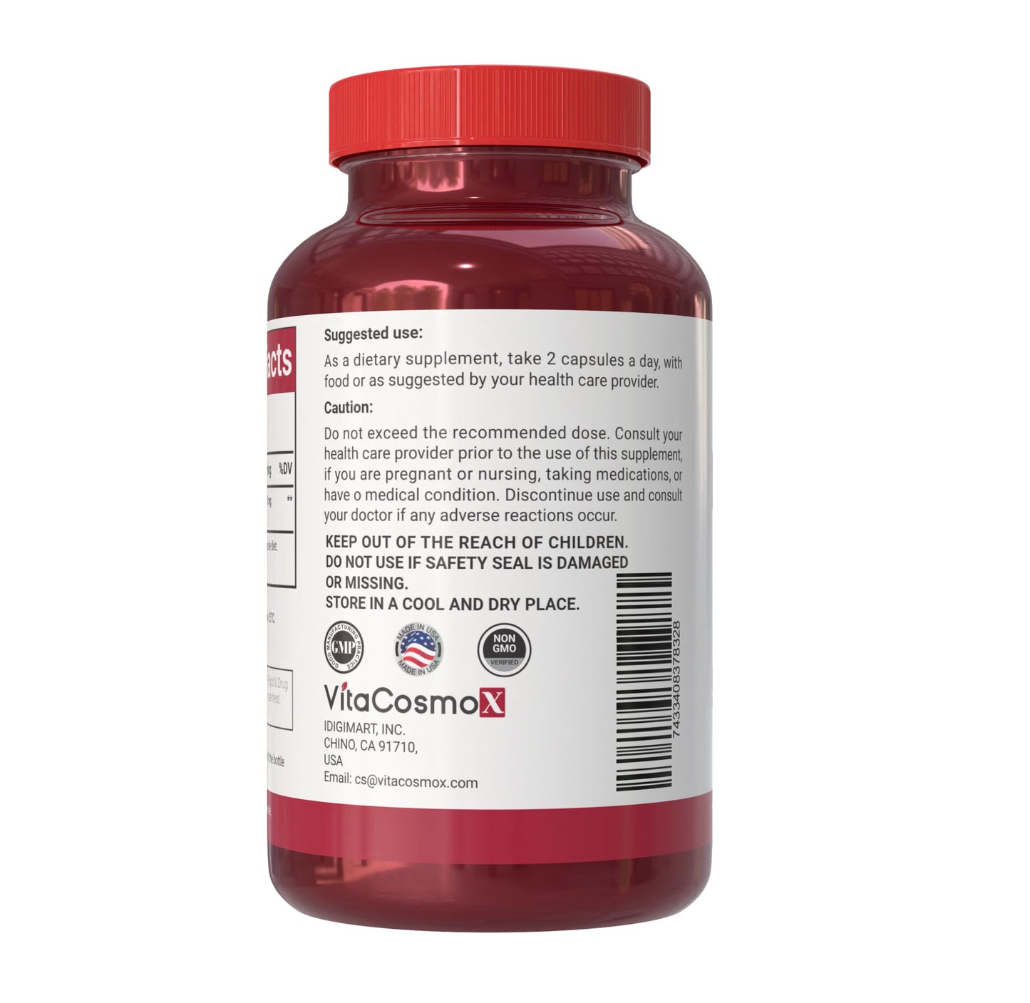 VitaCosmoX Lycopene 50mg Vegan Capsules, 180 Count